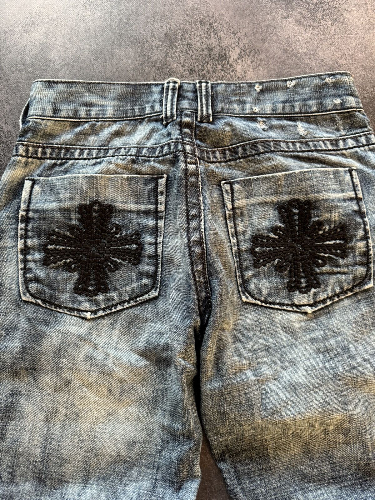 Vintage Philipp Plein Embroidered Pocket Flared Jeans