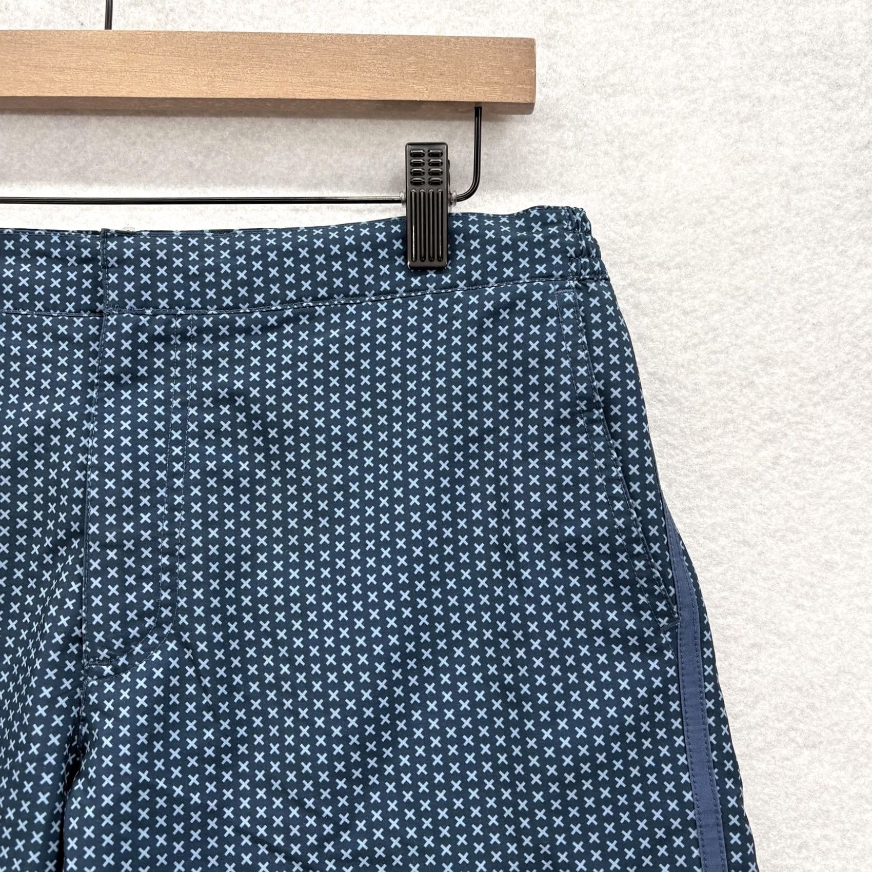 Vintage Fair Harbor Geometric Print Trunks Mens 30 Blue Quick Dry Drawstring Lined Pockets Above-the-Knee Size ONE SIZE - 2 Thumbnail