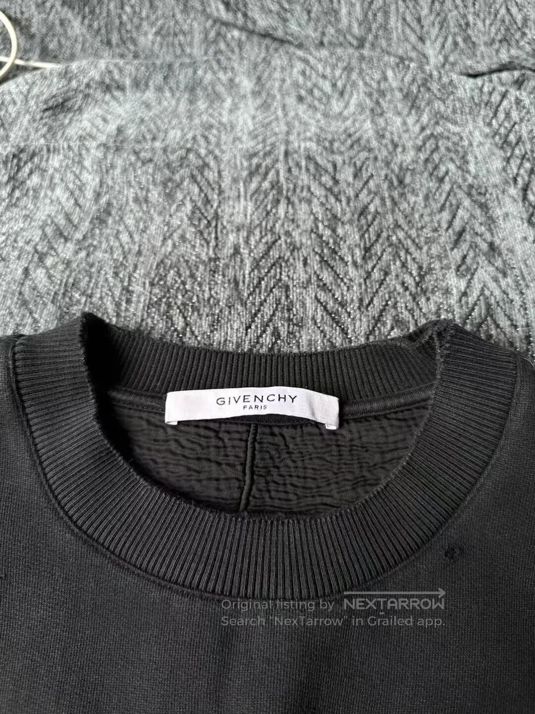 Givenchy Givenchy Black Heavy Ripped Sweatshirt| Size S / US 4 / IT 40 - 3 Thumbnail