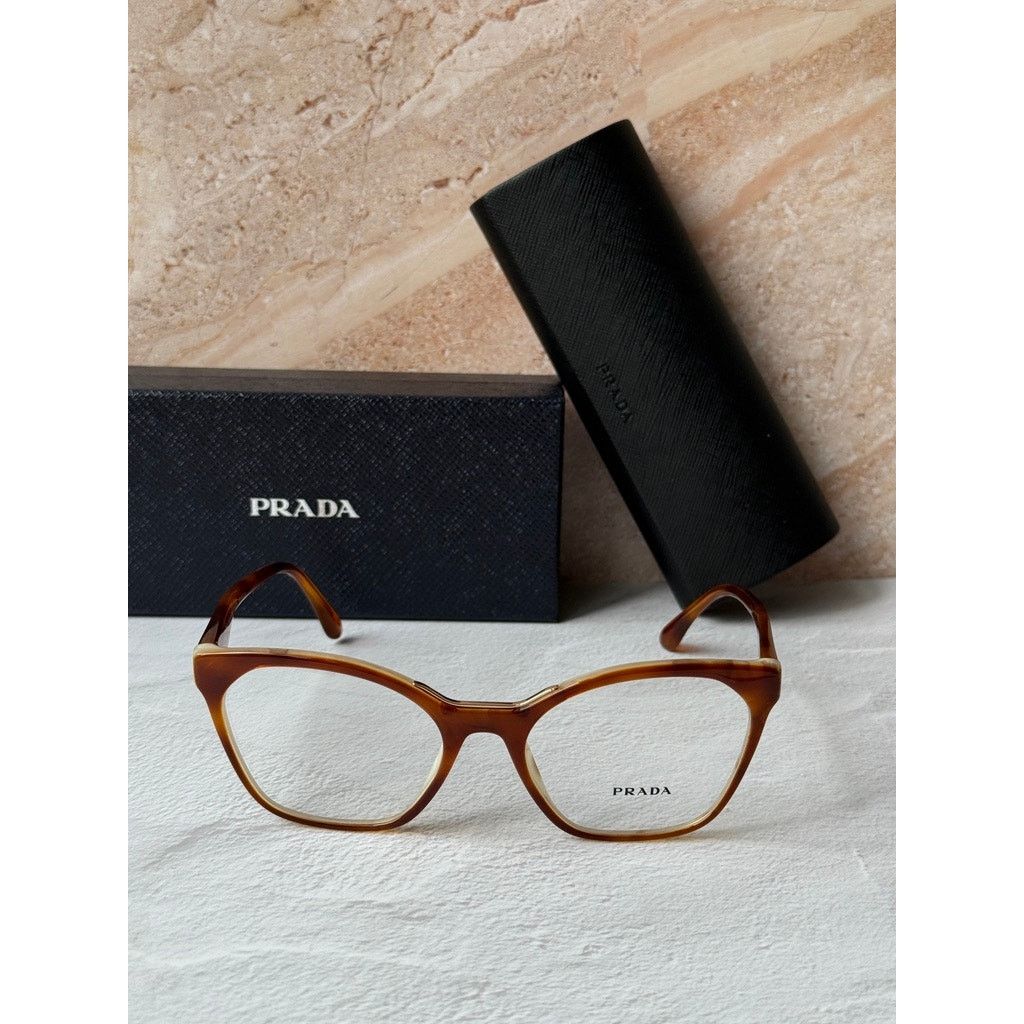 Prada NEW Prada PR09U Eyeglasses Frames in Brown Cat Eye Size ONE SIZE - 5 Thumbnail