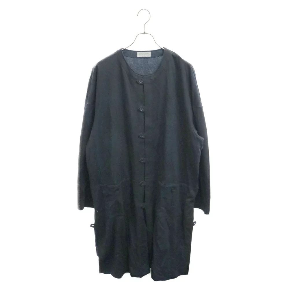 image of Yohji Yamamoto Pour Homme Plaid Long Sleeve Shirt in Navy, Men's (Size Large)