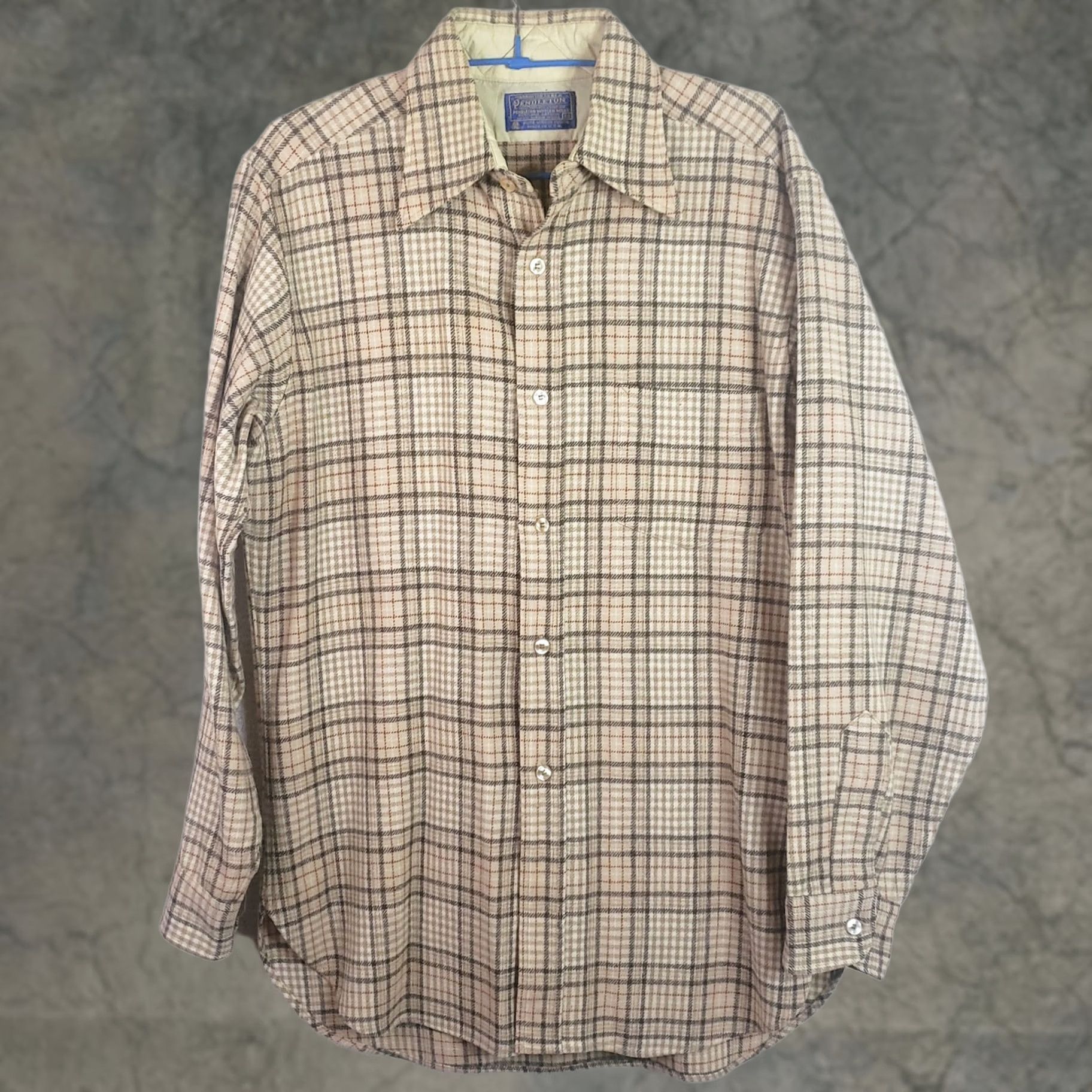 Pendleton Pendleton Shirt LS Men M Tan Brown Plaid Wool Button-Down Vintage Casual Size US M / EU 48-50 / 2 - 1 Thumbnail