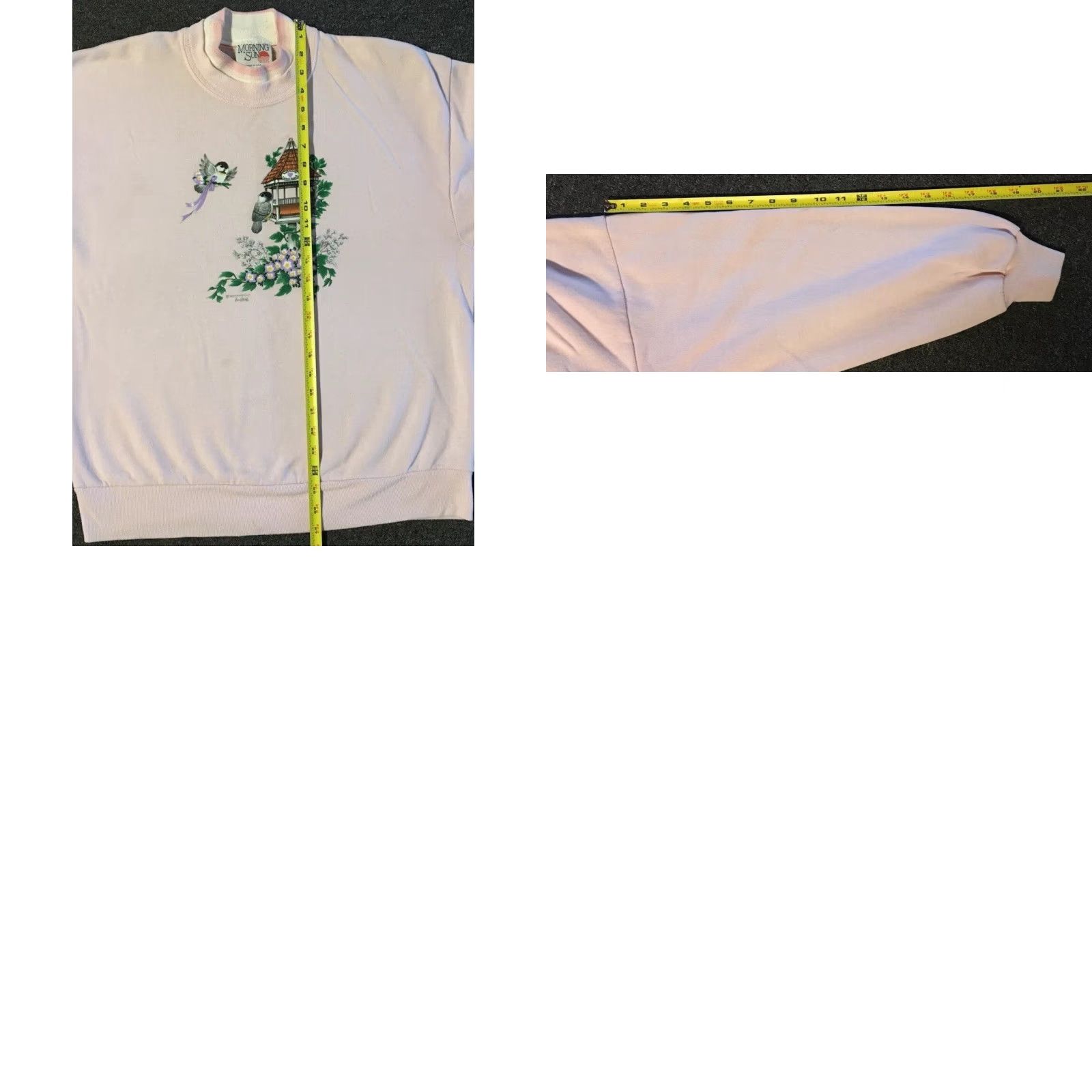 Vintage Vtg 90s Bird Flower Art Faded Sweatshirt M USA Animal Nature Beach Grunge 80s Size US M / EU 48-50 / 2 - 10 Thumbnail