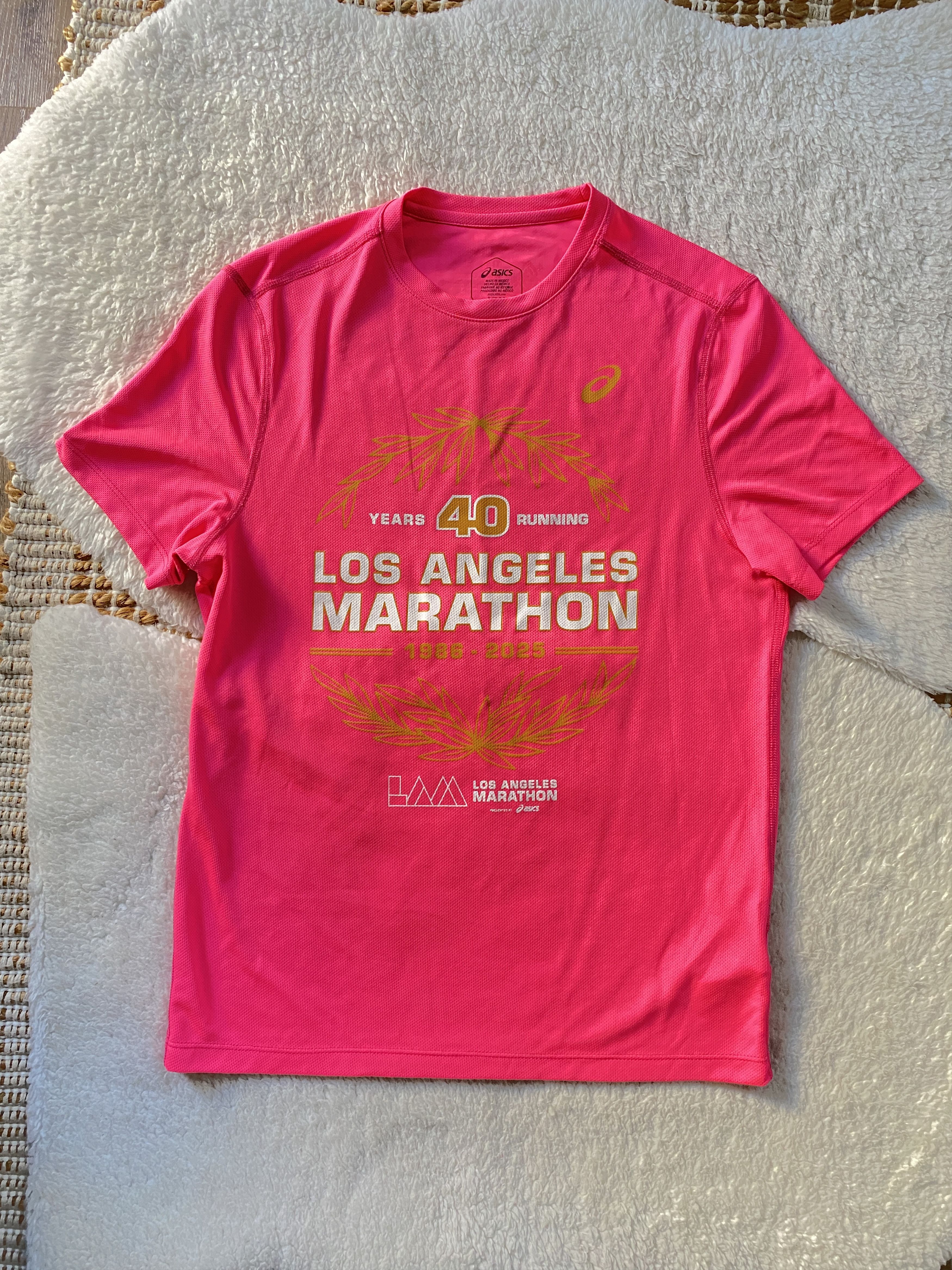Asics ASICS Los Angeles Marathon Neon Pink Technical T-Shirt Size S / US 4 / IT 40 - 8 Thumbnail