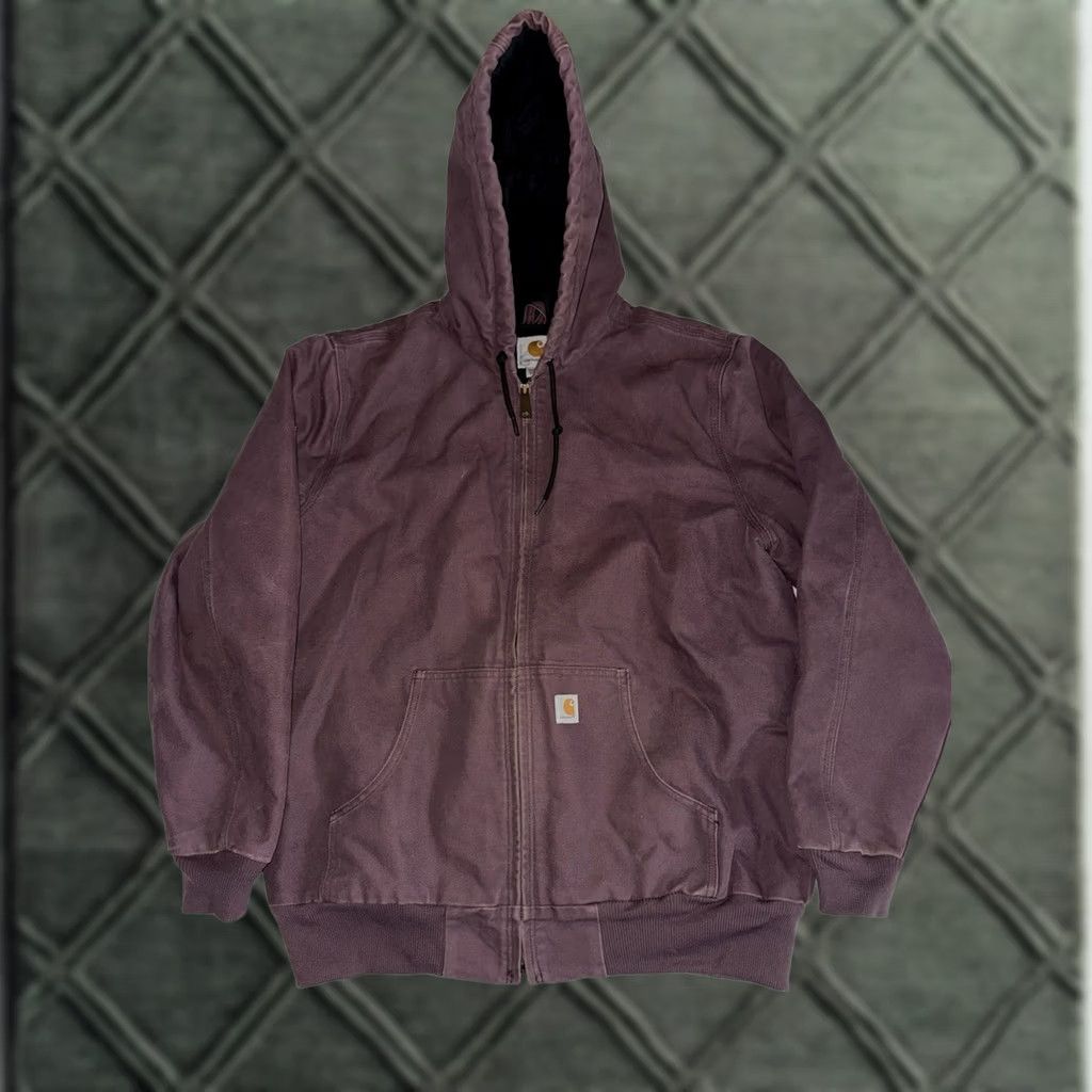 Carhartt VINTAGE Carhartt Jacket Women's LG Deep Plum WJ130 DPM Quilt Lined Full Zip GUC Size L / US 10 / IT 46 - 1 Thumbnail