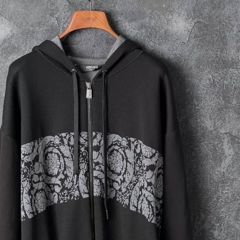 Versace Versace Color-blocked hooded knitted cardigan Size US L / EU 52-54 / 3 - 3 Thumbnail