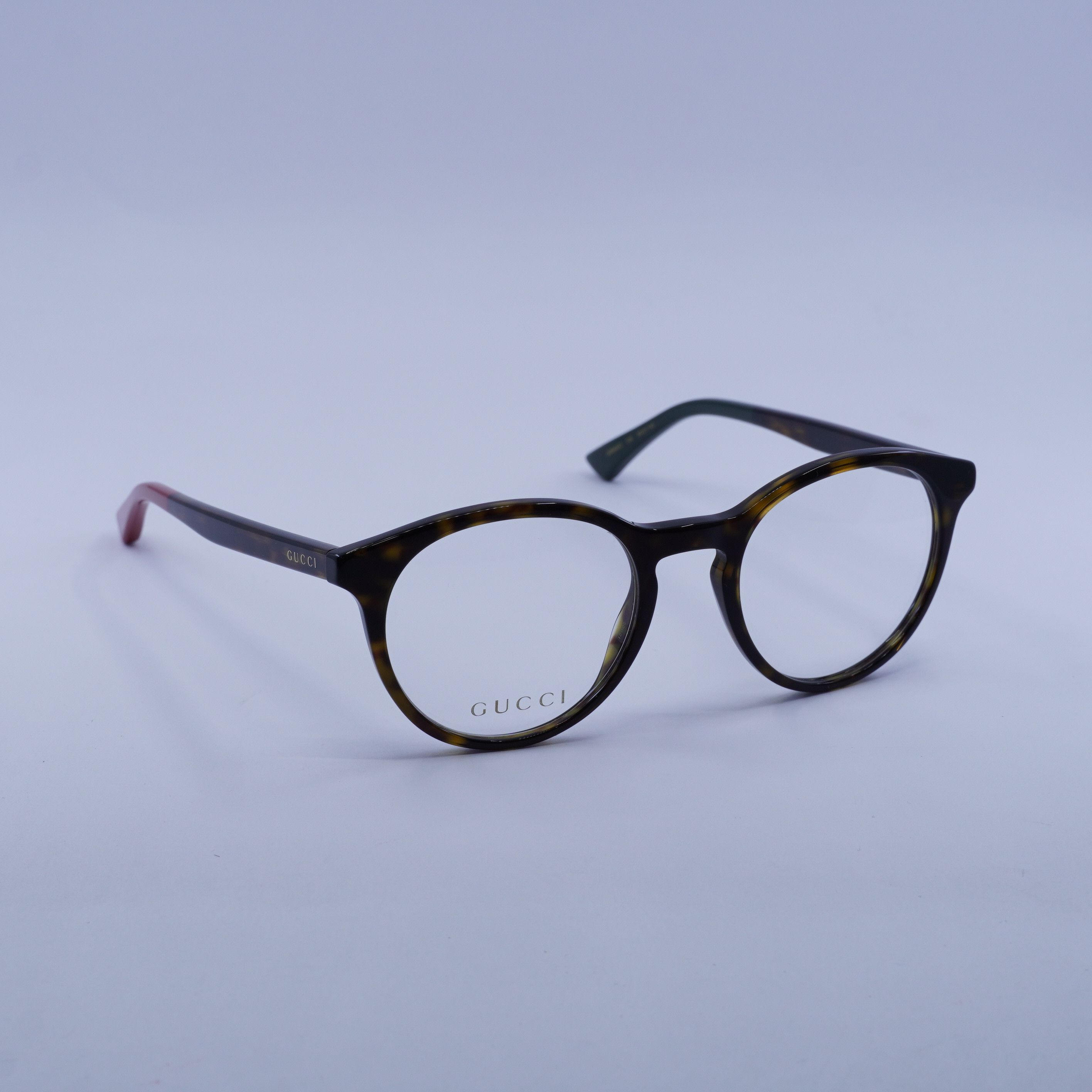 Gucci Gucci GG0406O 006 Eyeglasses Dark Havana 50mm Round Frame Size ONE SIZE - 4 Thumbnail