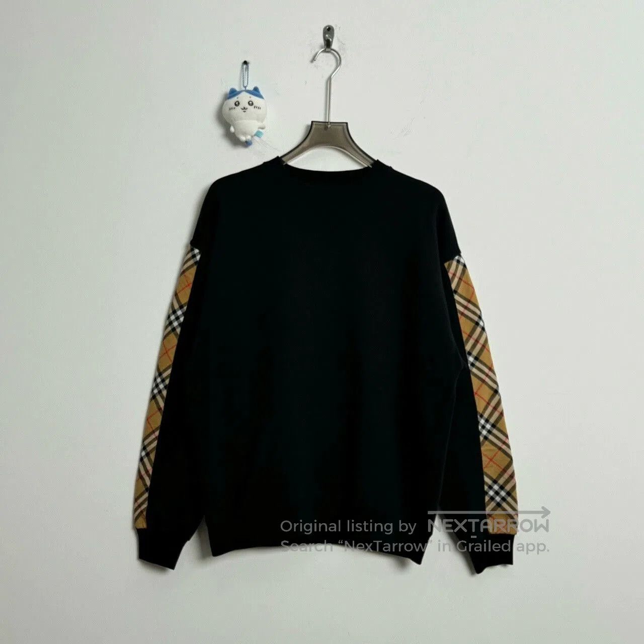 Burberry Burberry Black Logo Sweatshirt with Plaid. Size US M / EU 48-50 / 2 - 2 Thumbnail