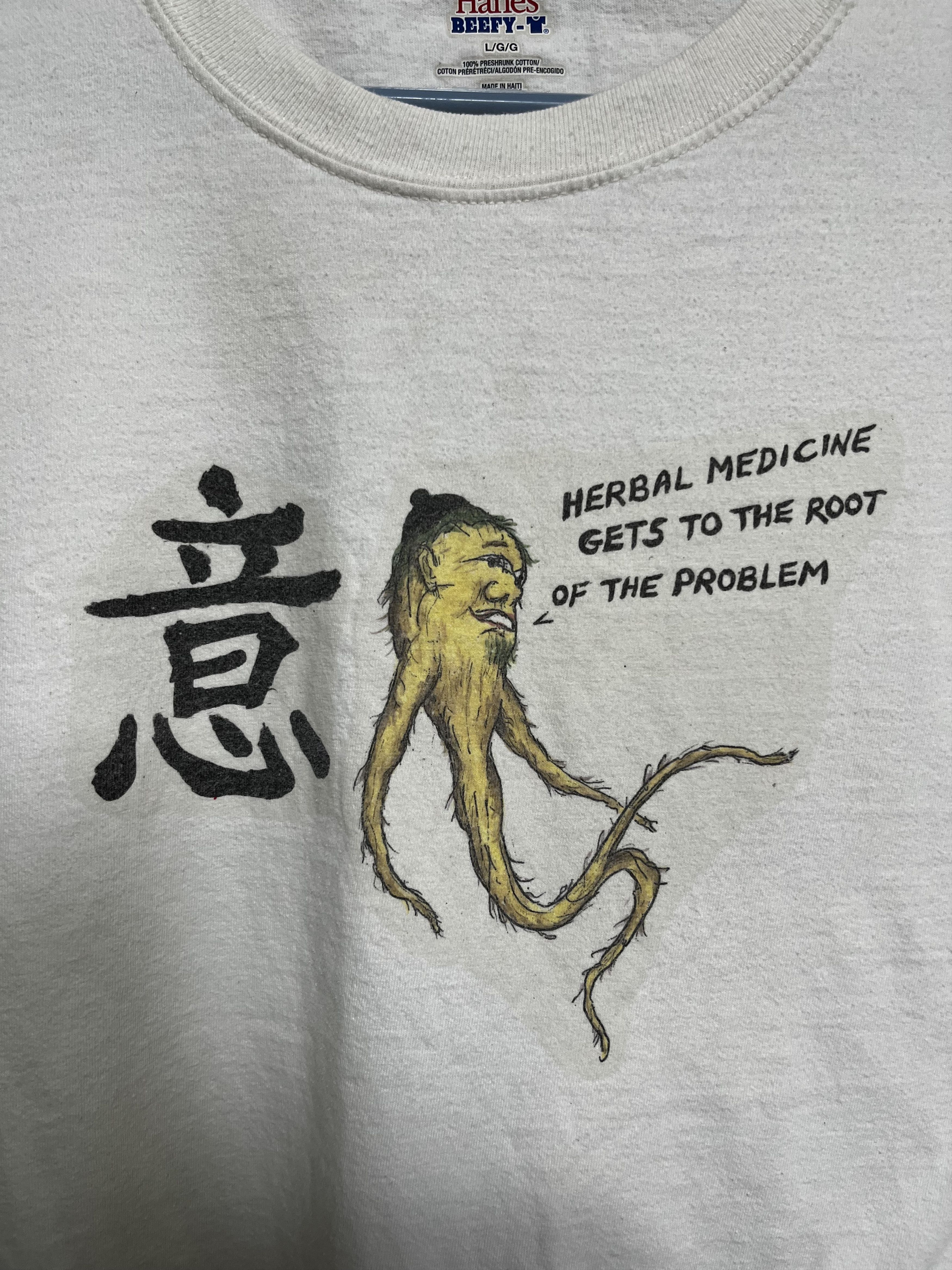 Hanes Vintage Hanes Beefy-T "Herbal Medicine" - White (L) Size US L / EU 52-54 / 3 - 2 Thumbnail