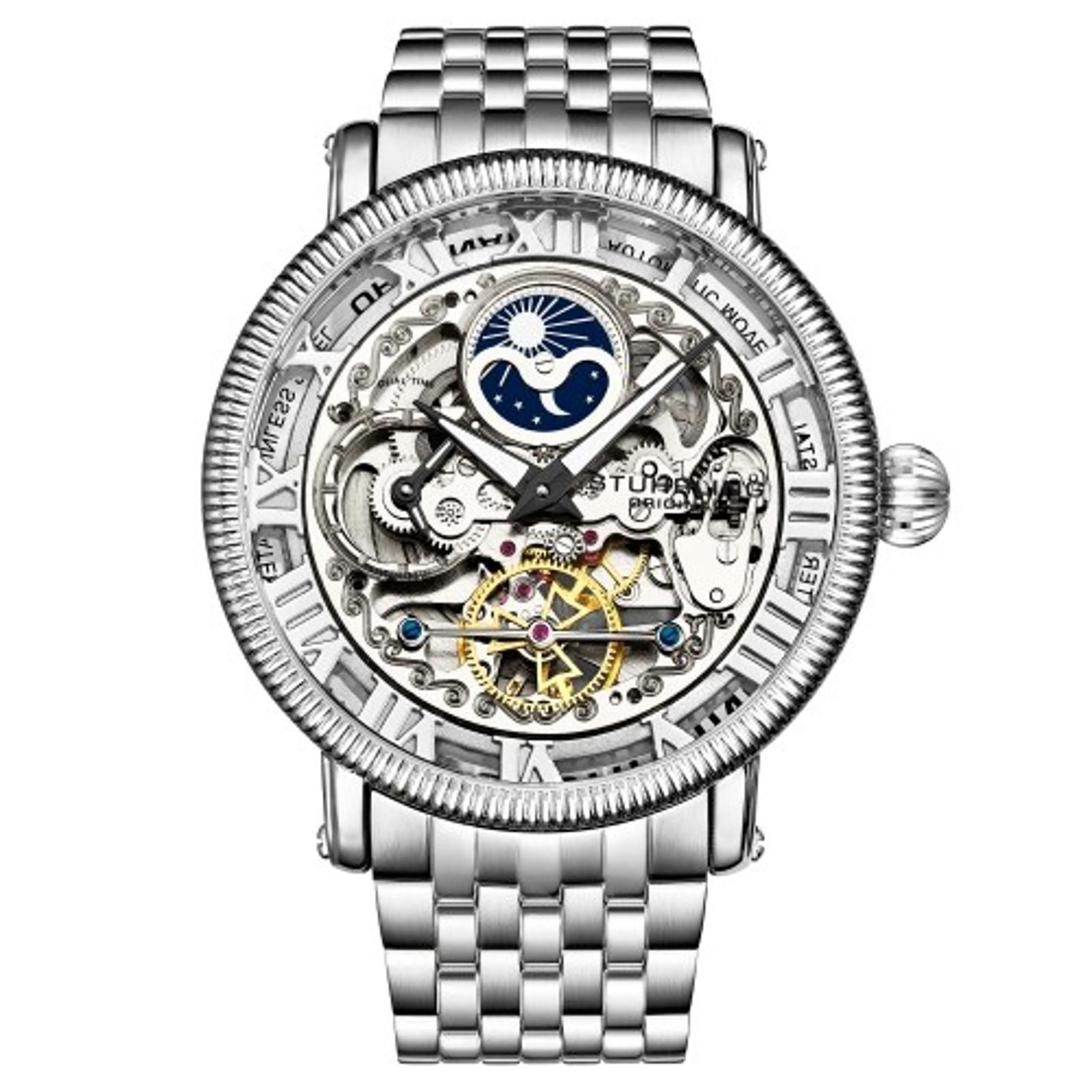 Sterling Silver STÜHRLING Original Special Reserve Dual Time Automatic 48mm Size ONE SIZE - 1 Thumbnail
