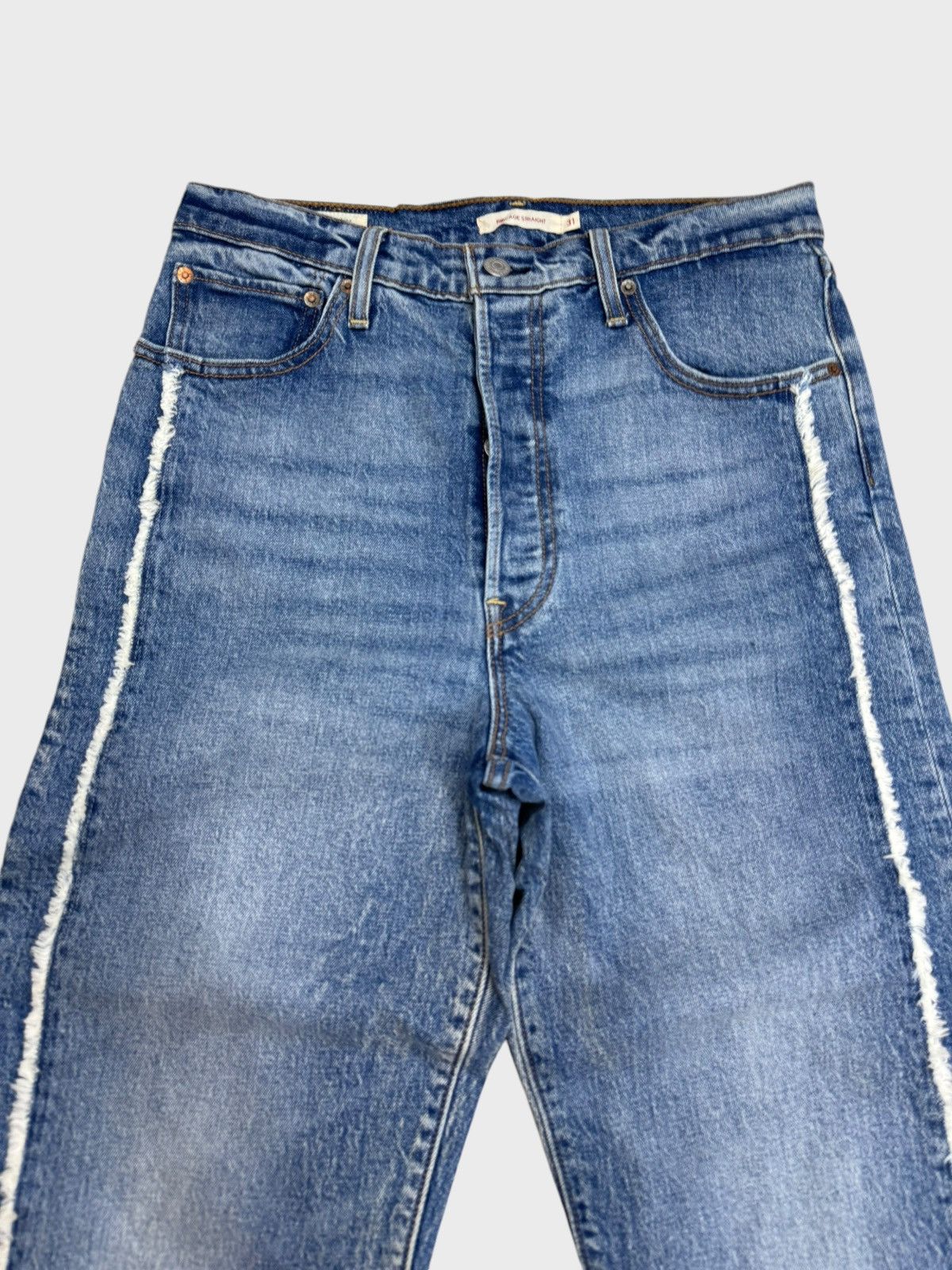 Levi's × Levi's Vintage Clothing Levi's 501 Ribcage Butterfly Button Reconstructed Jeans Size US 30 / EU 46 - 3 Thumbnail