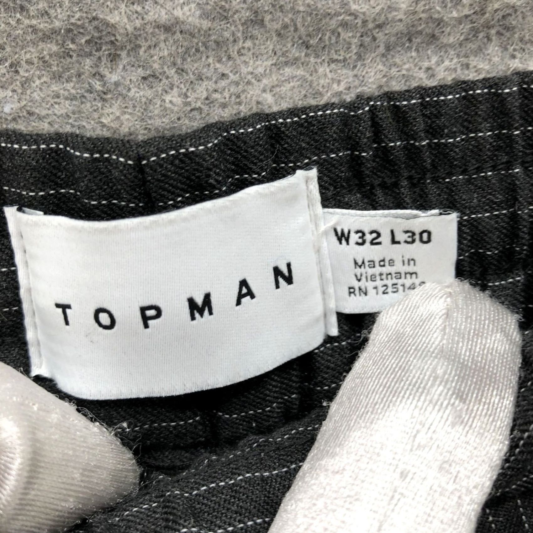 Topman Topman Pull On Ankle Pants Mens 32 Gray Pinstriped Drawstring Tapered Size US 32 / EU 48 - 5 Thumbnail