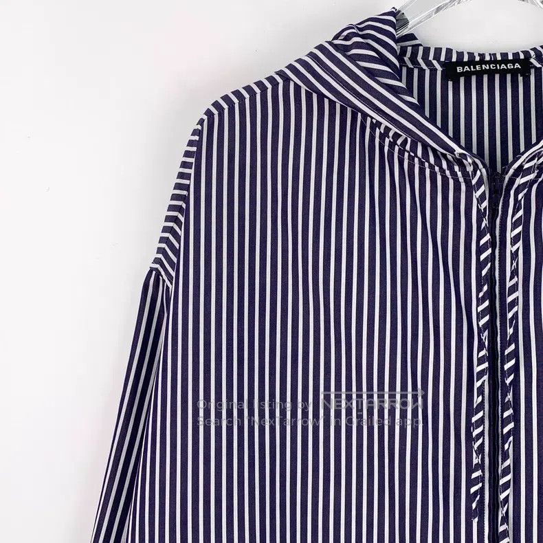 Balenciaga Balenciaga size 37 Blue Striped Cotton Hooded Long Sleeve Size US S / EU 44-46 / 1 - 3 Thumbnail