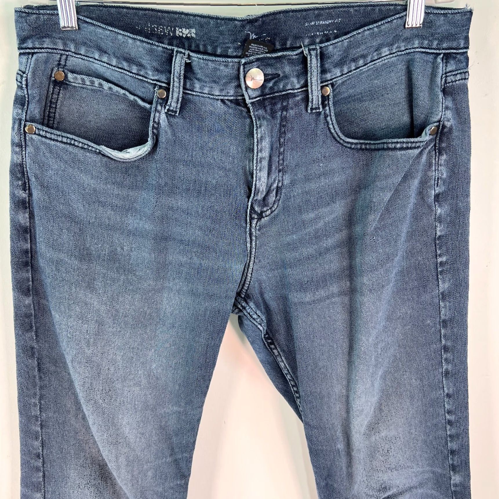 Denime Marc Allison Womens Mid Rise Slim Straight Fit Blue Denim Jeans Size 36X32 Size 25" / US 0 / IT 36 - 2 Thumbnail
