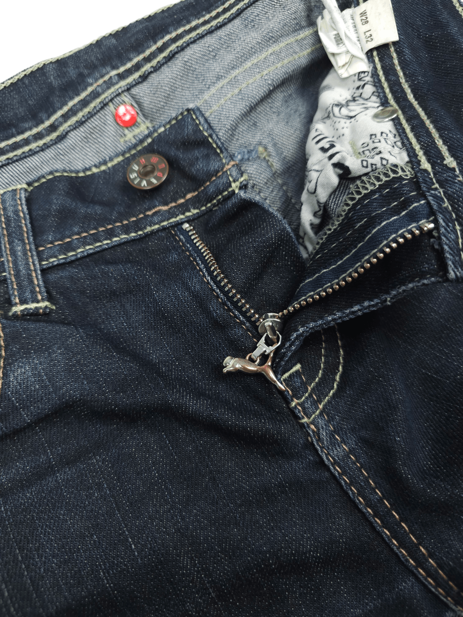 Evisu × Vintage 💎 28/32 Evisu X Puma Skinny Women's Denim Jeans Y2K Size 28" / US 6 / IT 42 - 10 Thumbnail