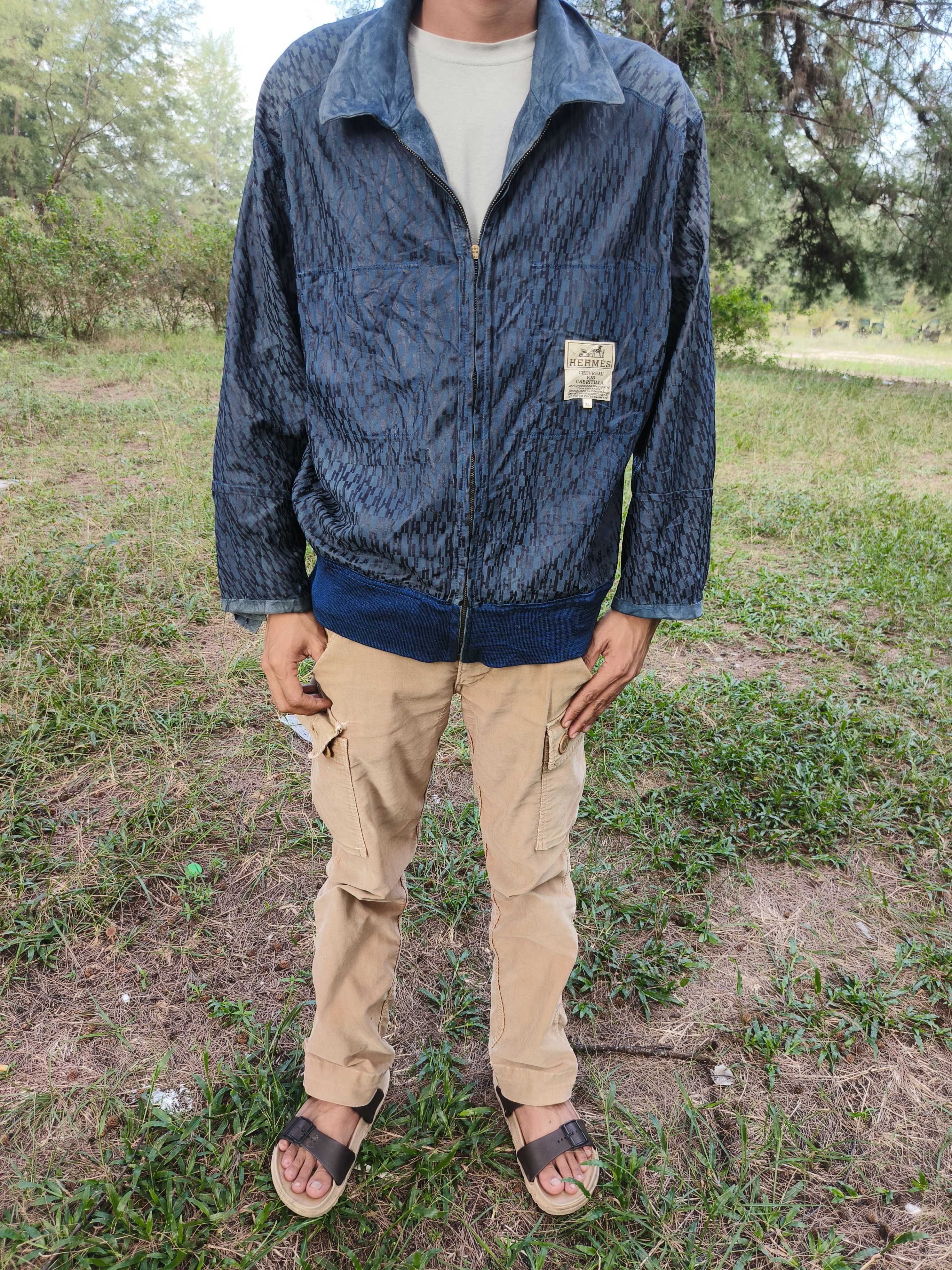 Hermes Hermes Chevreau Kid Cabritilla Suede Goatskin Bomber Jacket Size US L / EU 52-54 / 3 - 17 Thumbnail
