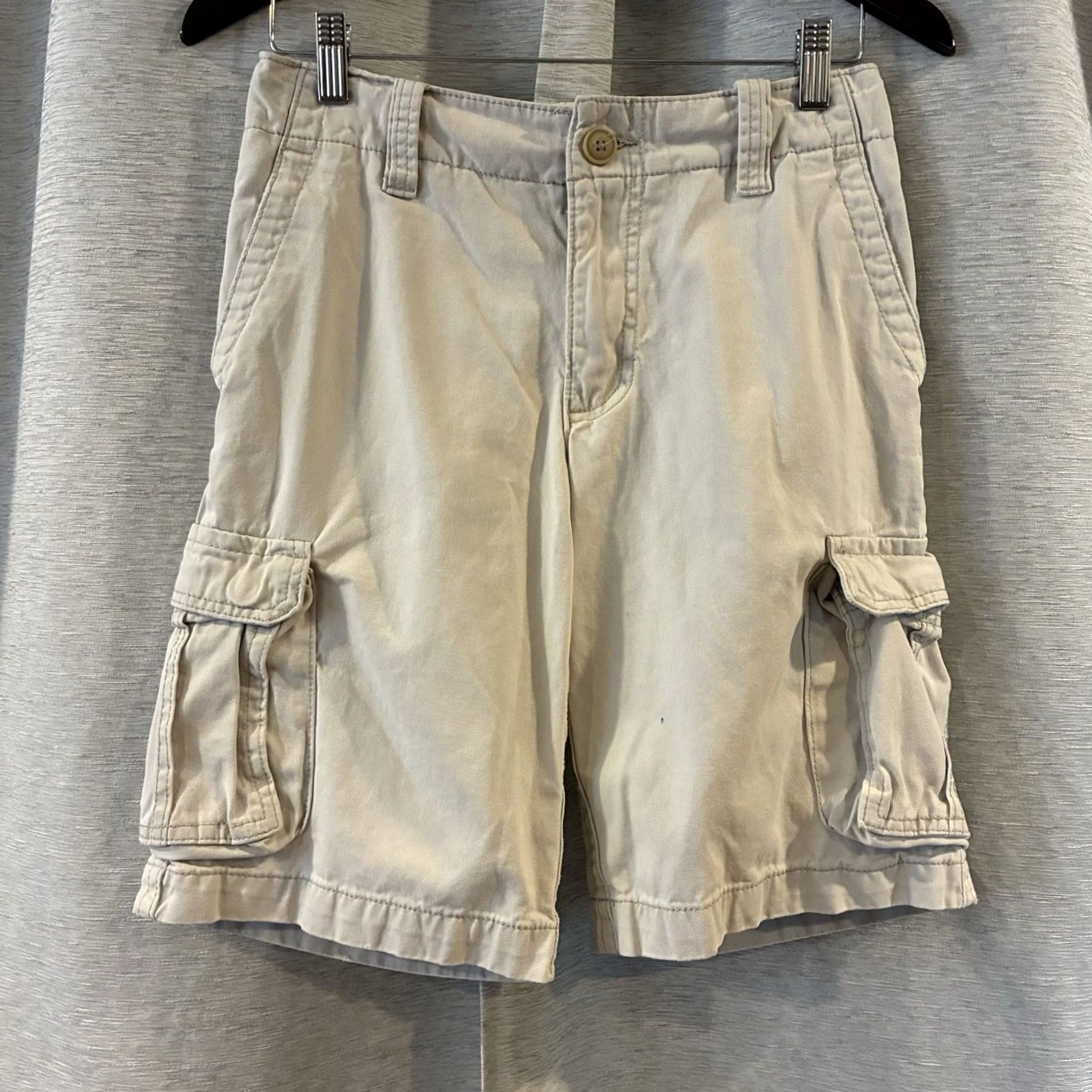 Aeropostale AeroPostale Cargo Shorts Baggy Grunge 90s Street Style Men 27 Tan Cotton Utility Drawstring Zipper Pocketed Classic Skatewear Mens Size US 27 - 2 Thumbnail