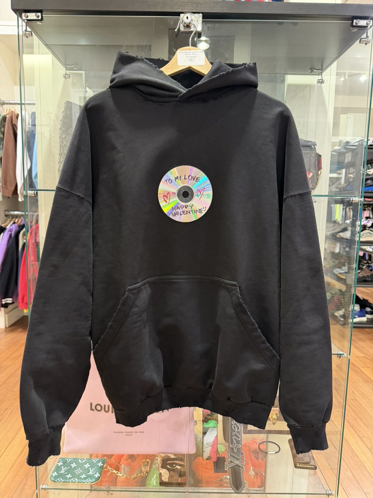 Balenciaga Balenciaga CD Valentine Hoodie Size US S / EU 44-46 / 1 - 1 Thumbnail