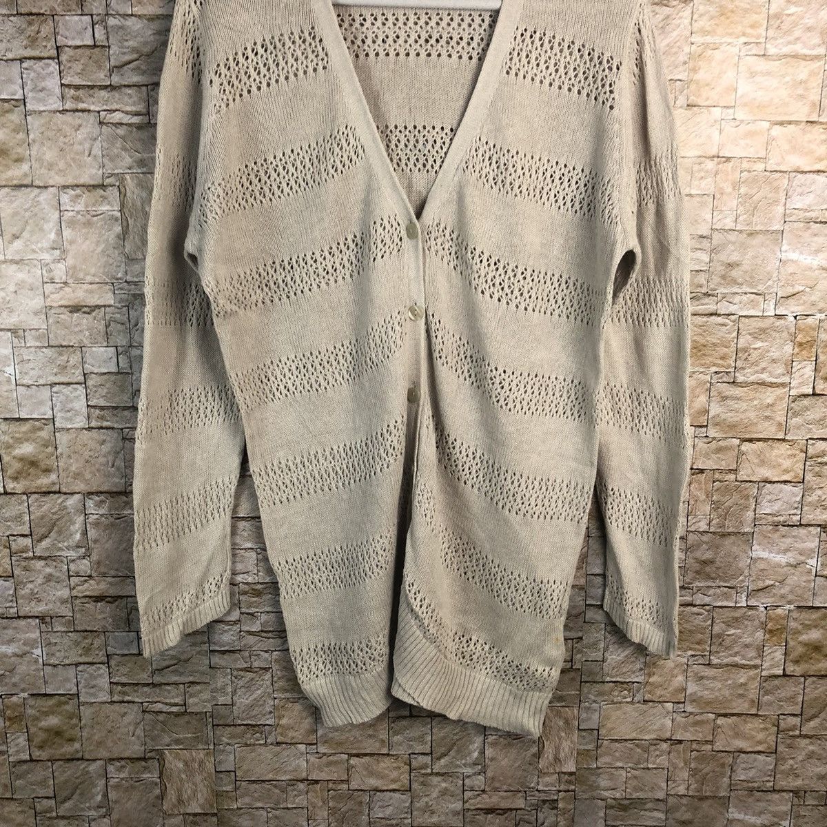 Homespun Knitwear × Japanese Brand Japanese Brand Cream Cardigan Knitwear #A947 Size L / US 10 / IT 46 - 3 Thumbnail