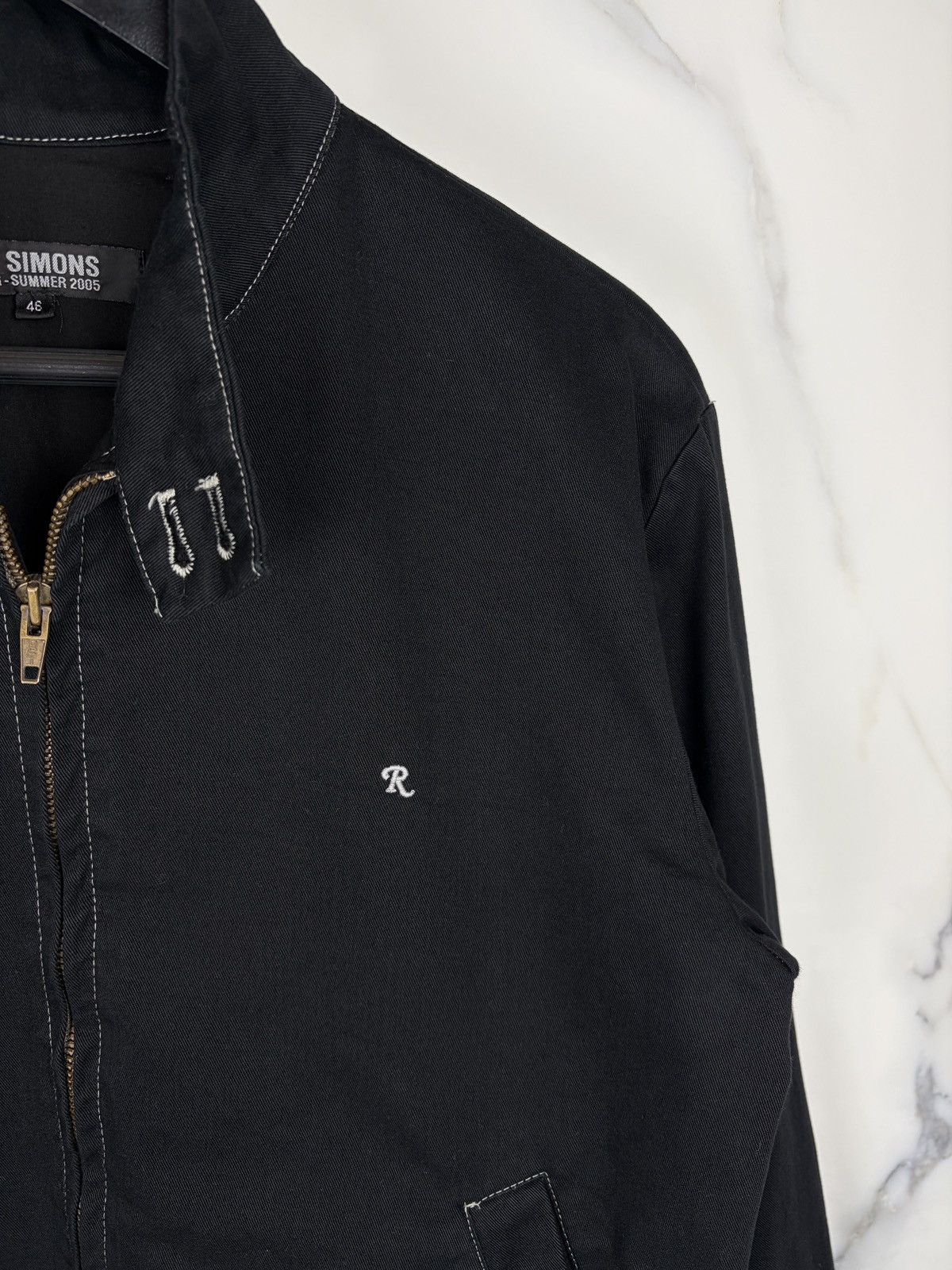 Raf Simons SS05 Raf Simons Overdyed Embroidered R Zip Up Jacket Black Size US S / EU 44-46 / 1 - 5 Thumbnail
