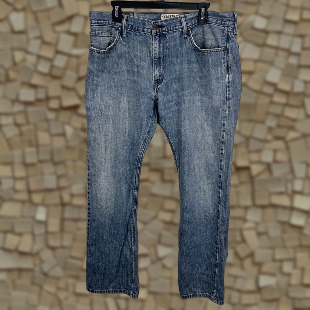 Levi's Levi's 514 Jeans Men 36 Slim Straight Light Blue Denim 5-Pocket Zip Mid Rise Cotton Pants 30 Inseam 36x30 Regular Denim Value Shirt Size US 36 / EU 52 - 1 Thumbnail