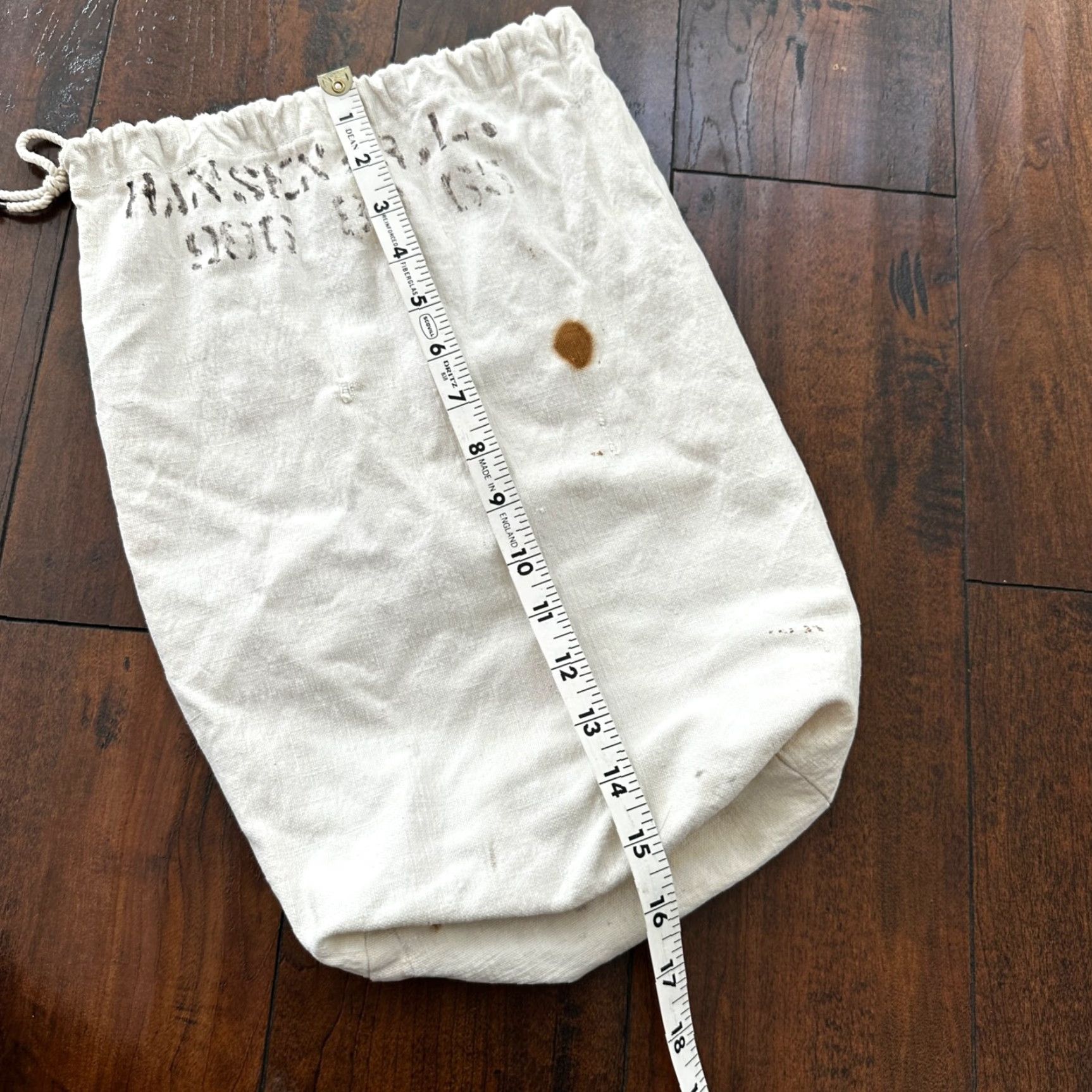 Vintage VTG WWII Canvas Garment Laundry Bag White Military Denim 1940s Stencil 40s 50s Size ONE SIZE - 6 Thumbnail
