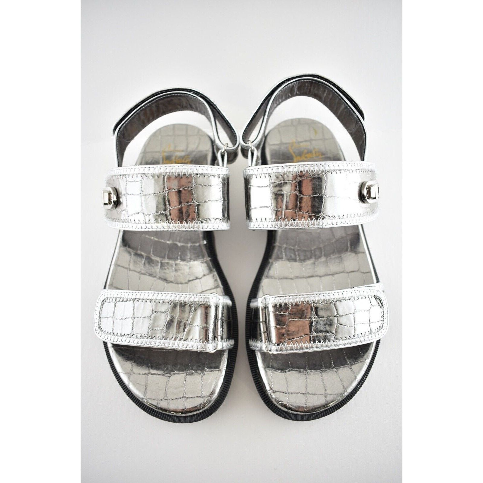 Christian Louboutin Christian Louboutin Lock Cool Flat Silver Black Platform Size US 10 / IT 40 - 7 Thumbnail