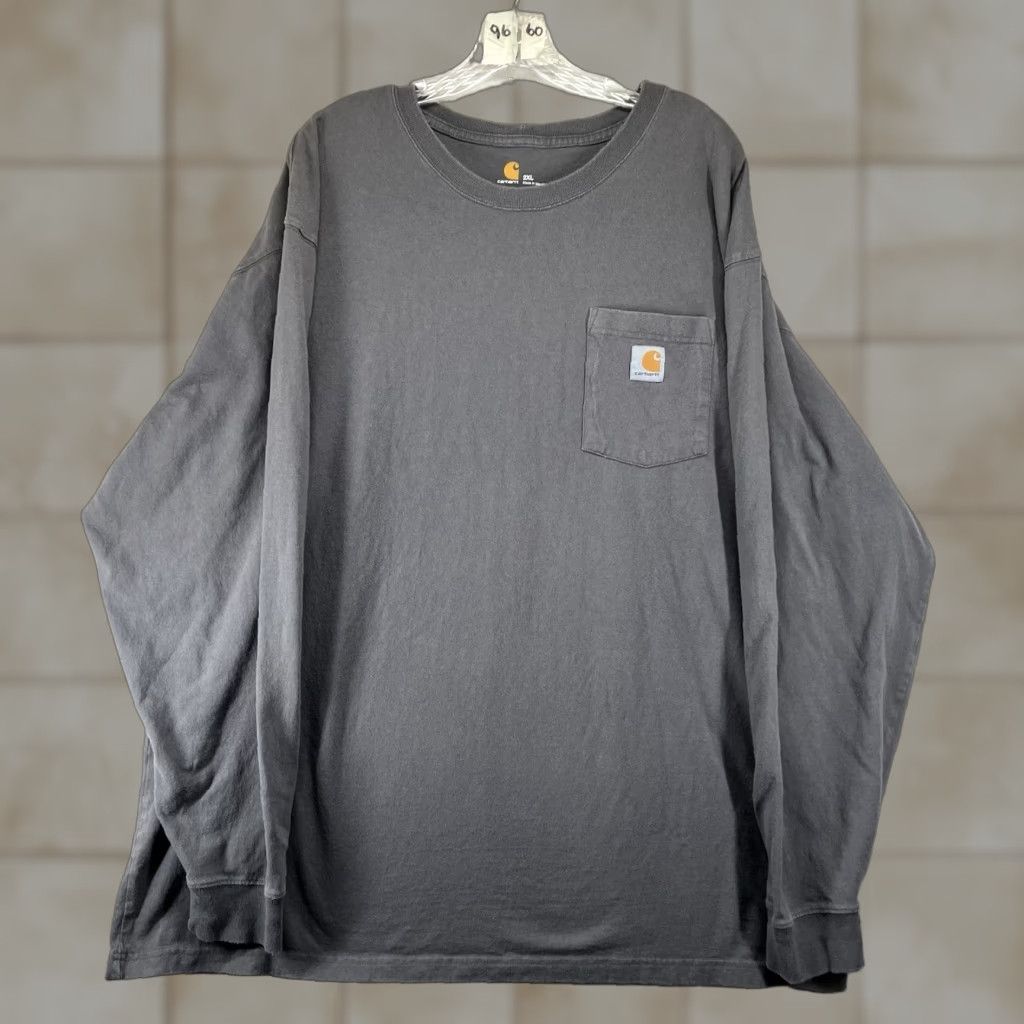 Carhartt Carhartt Mens Gray 2XL Long Sleeve T-Shirt Original Fit All Cotton Crew Neck Pockets Regular Size US XXL / EU 58 / 5 - 1 Thumbnail