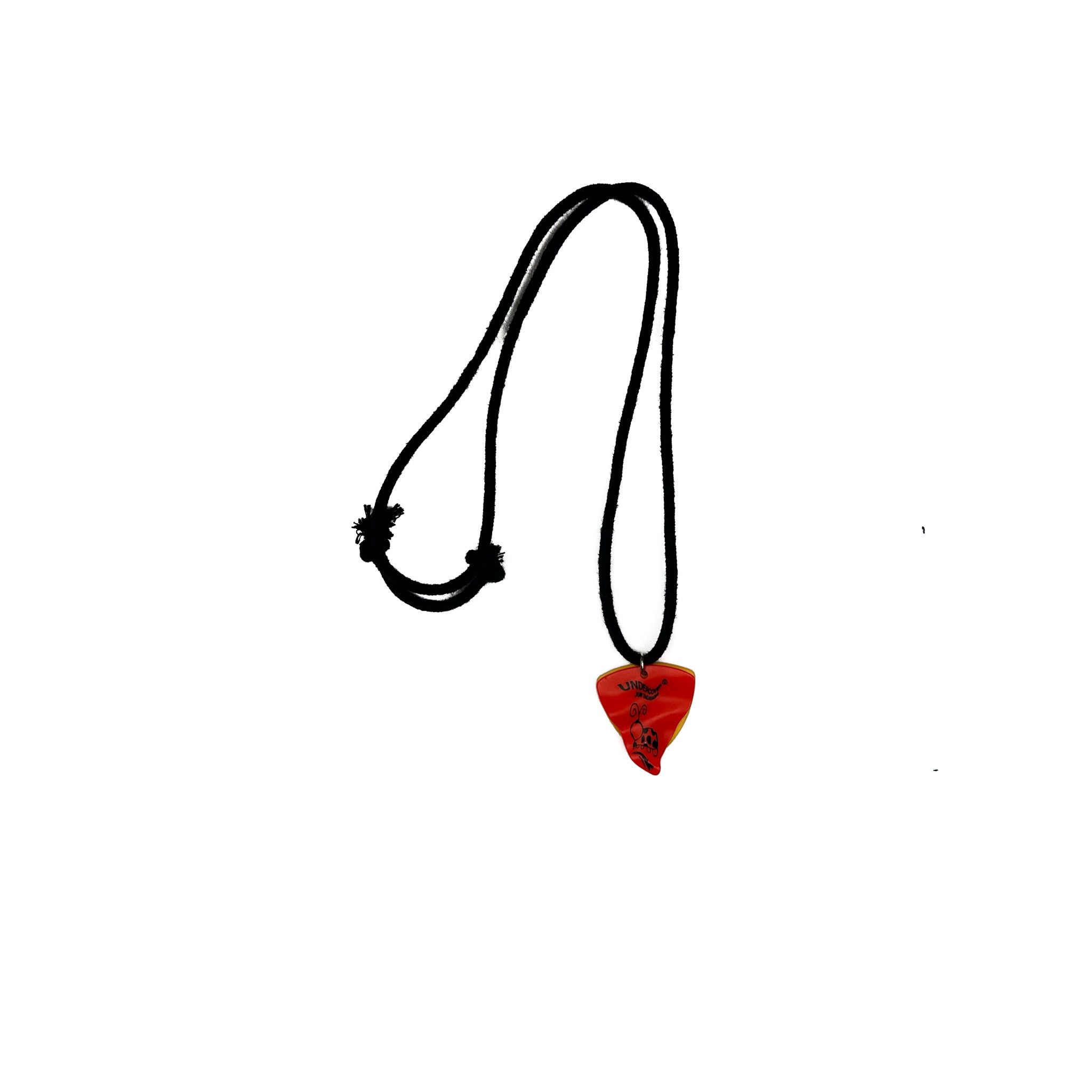 image of Undercover Underover "languid" Red/yellow Guitar Pick Necklace, Men's