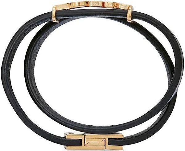Saint Laurent Paris o1b1hav110924 Size: M / Cassandre Double Bracelets in Black Size ONE SIZE - 3 Thumbnail