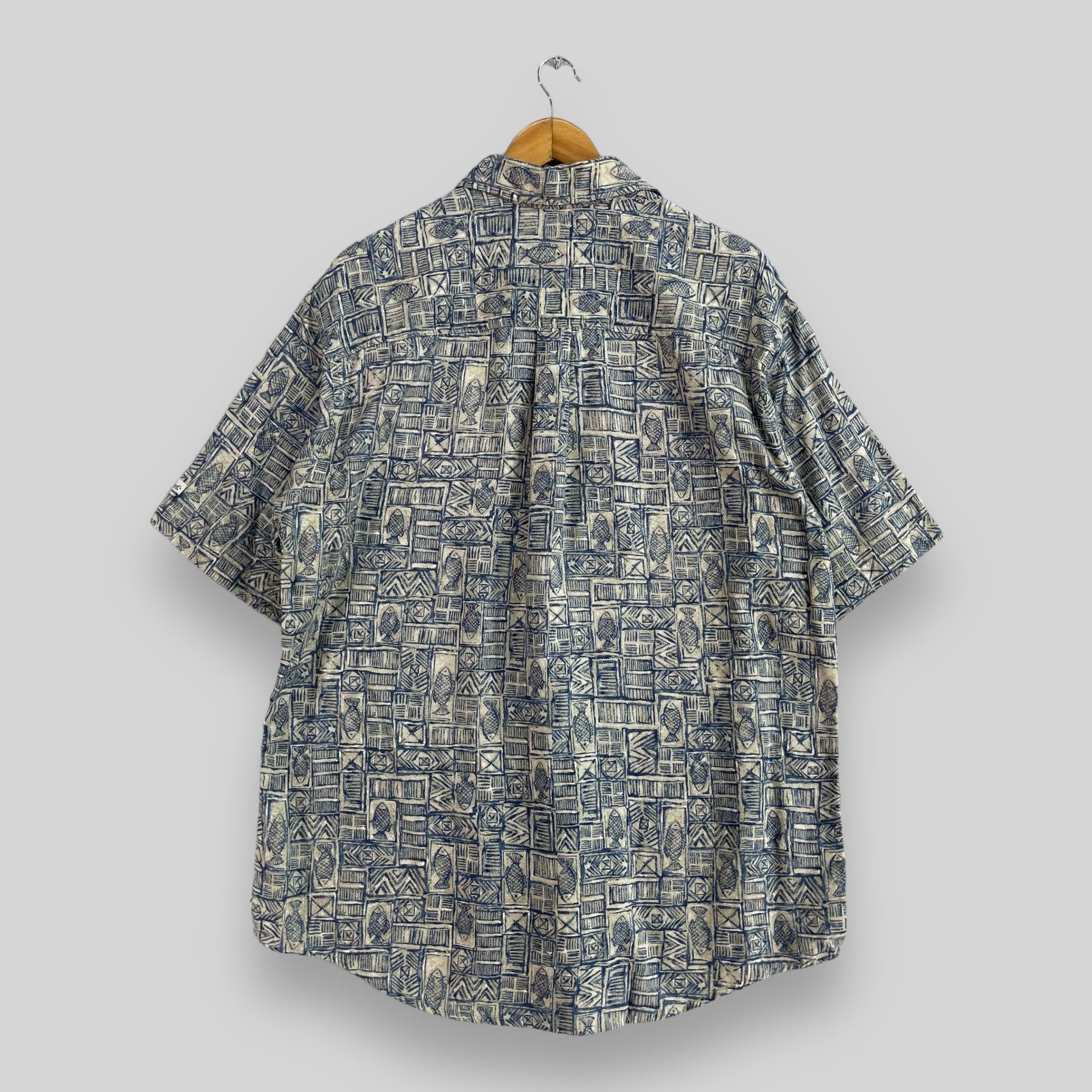 Vintage × Woolrich Woolen Mills Vintage WOOLRICH Hawaii Tribal Fish Motive Shirt Button Up Size US L / EU 52-54 / 3 - 8 Thumbnail