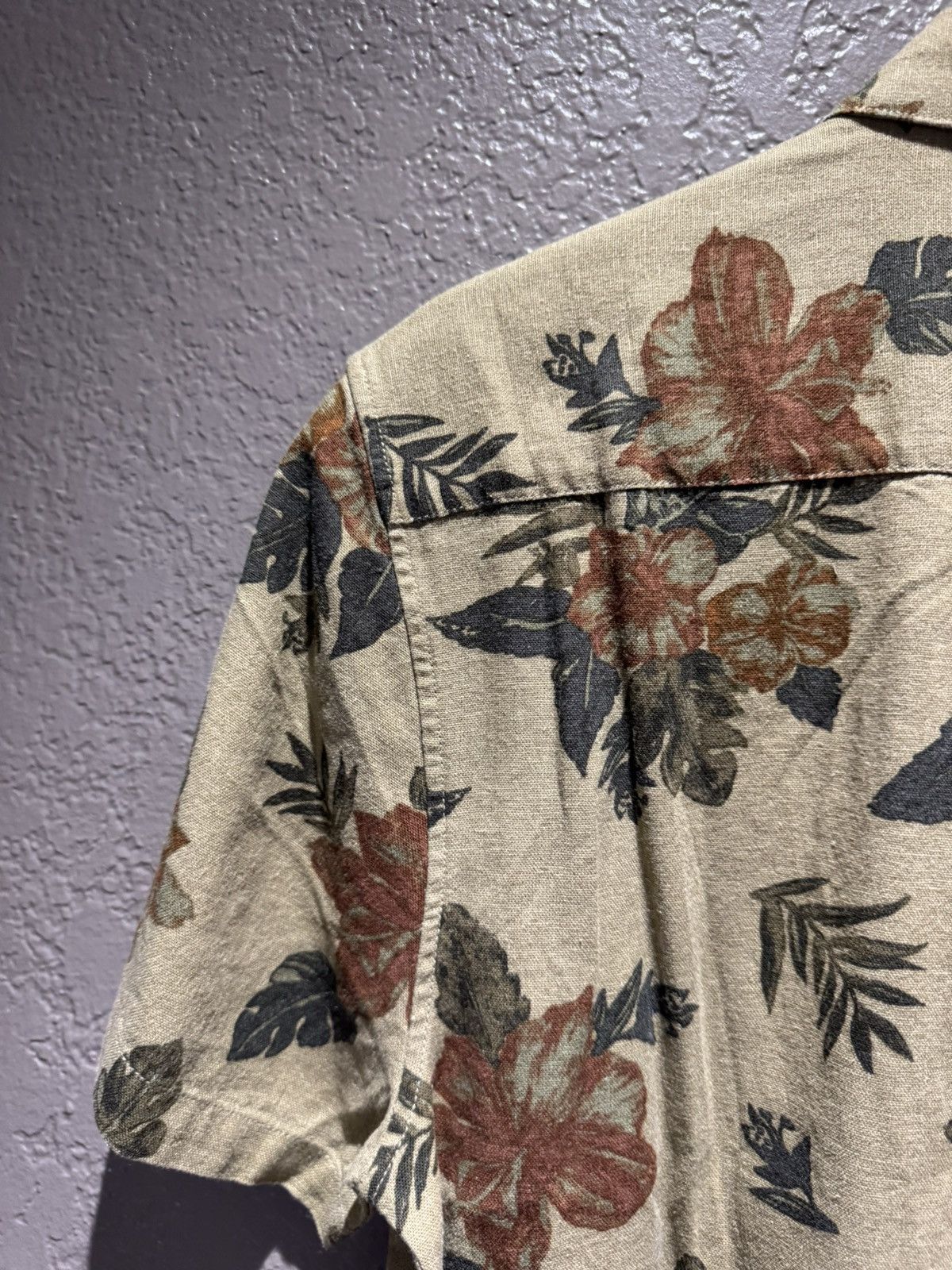 Lucky Brand Lucky Brand Olive Green Floral Hawaiian Short Sleeve Button Size US S / EU 44-46 / 1 - 13 Thumbnail