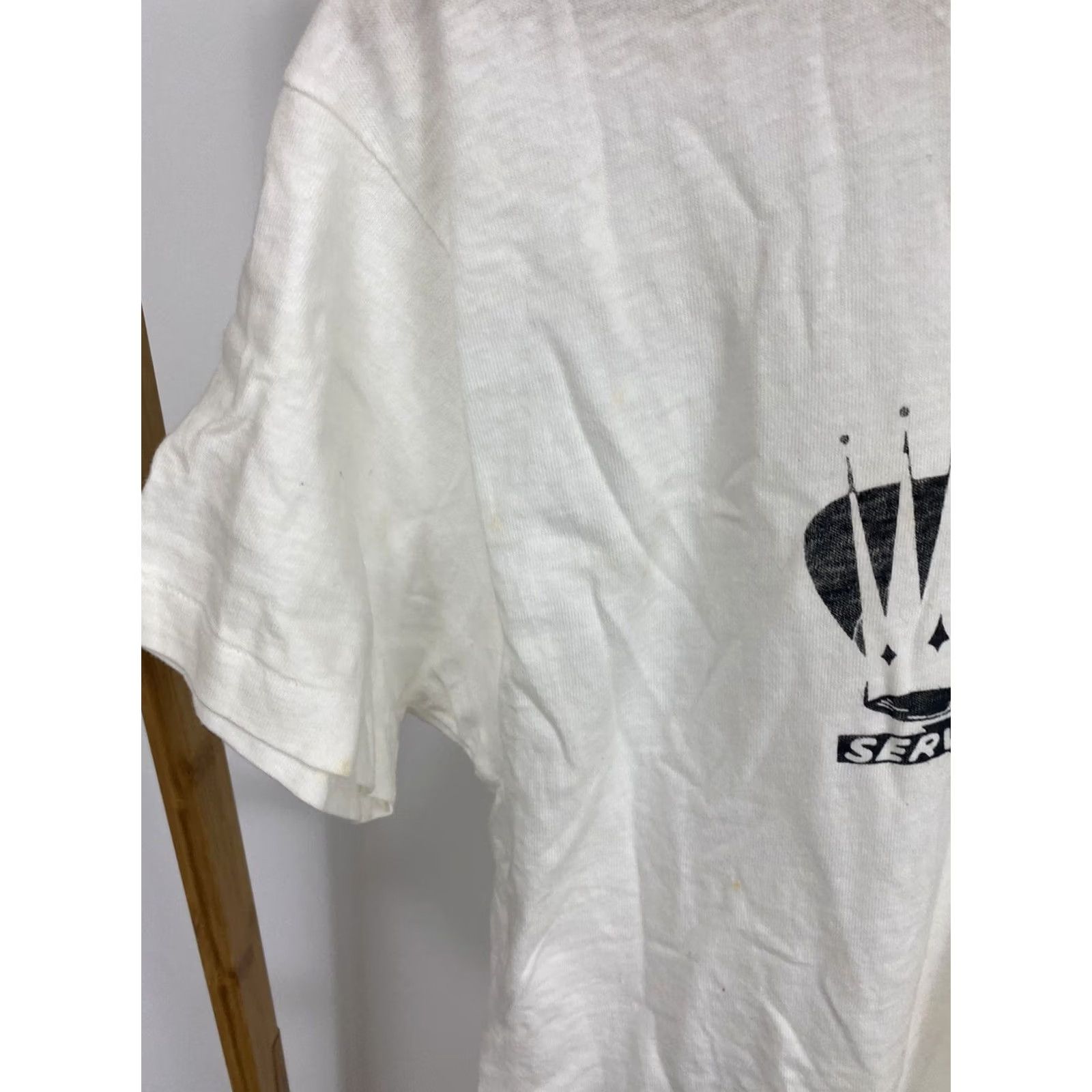 Hanes VINTAGE Hanes T-Shirt Size L 80s Crown Drugs Pharmacy Store Thin Single Stitch White Mens Size US L / EU 52-54 / 3 - 6 Thumbnail