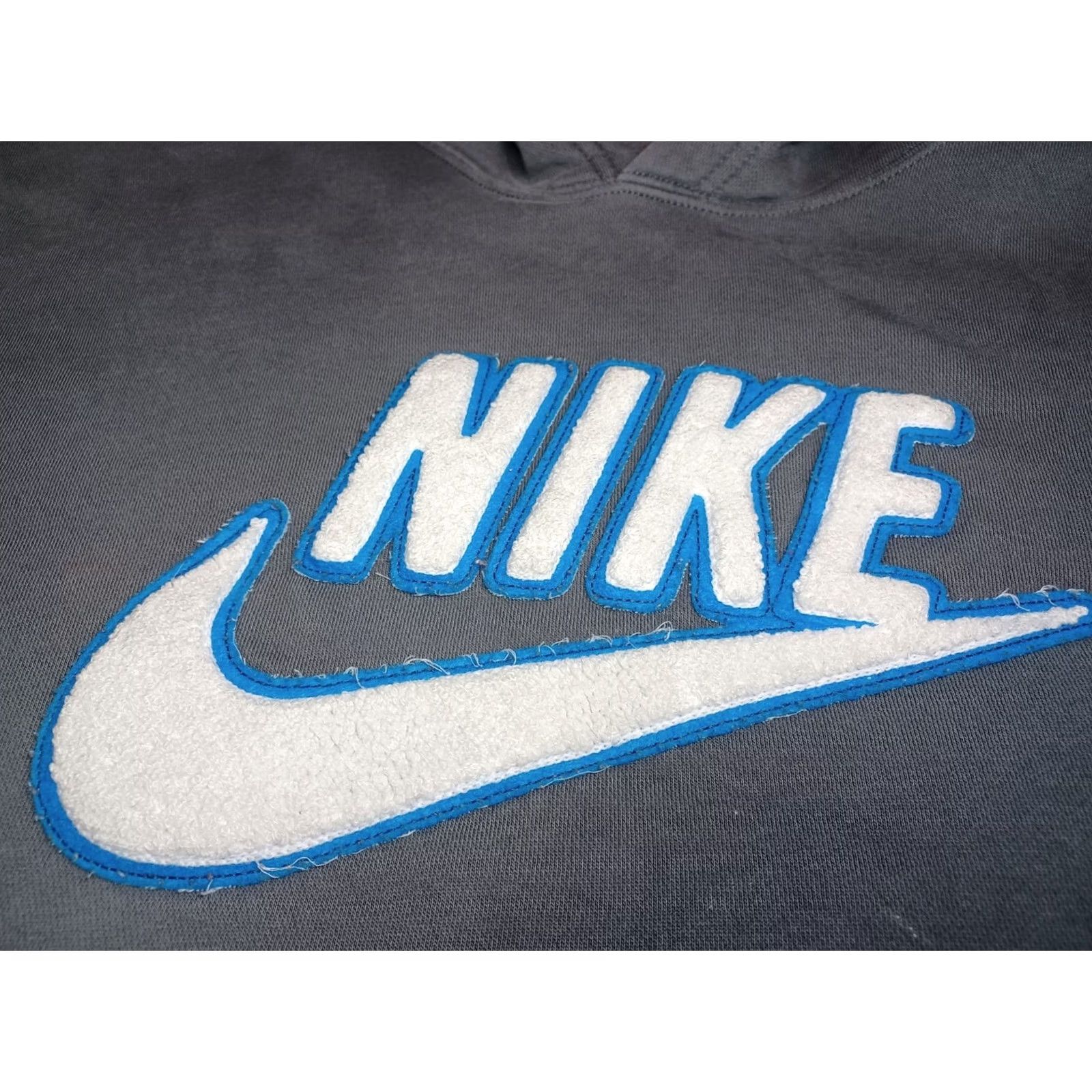 Nike VINTAGE Nike Hoodie Check Embroidered Big Swoosh Logo Gray XL Mens Size US XL / EU 56 / 4 - 3 Thumbnail