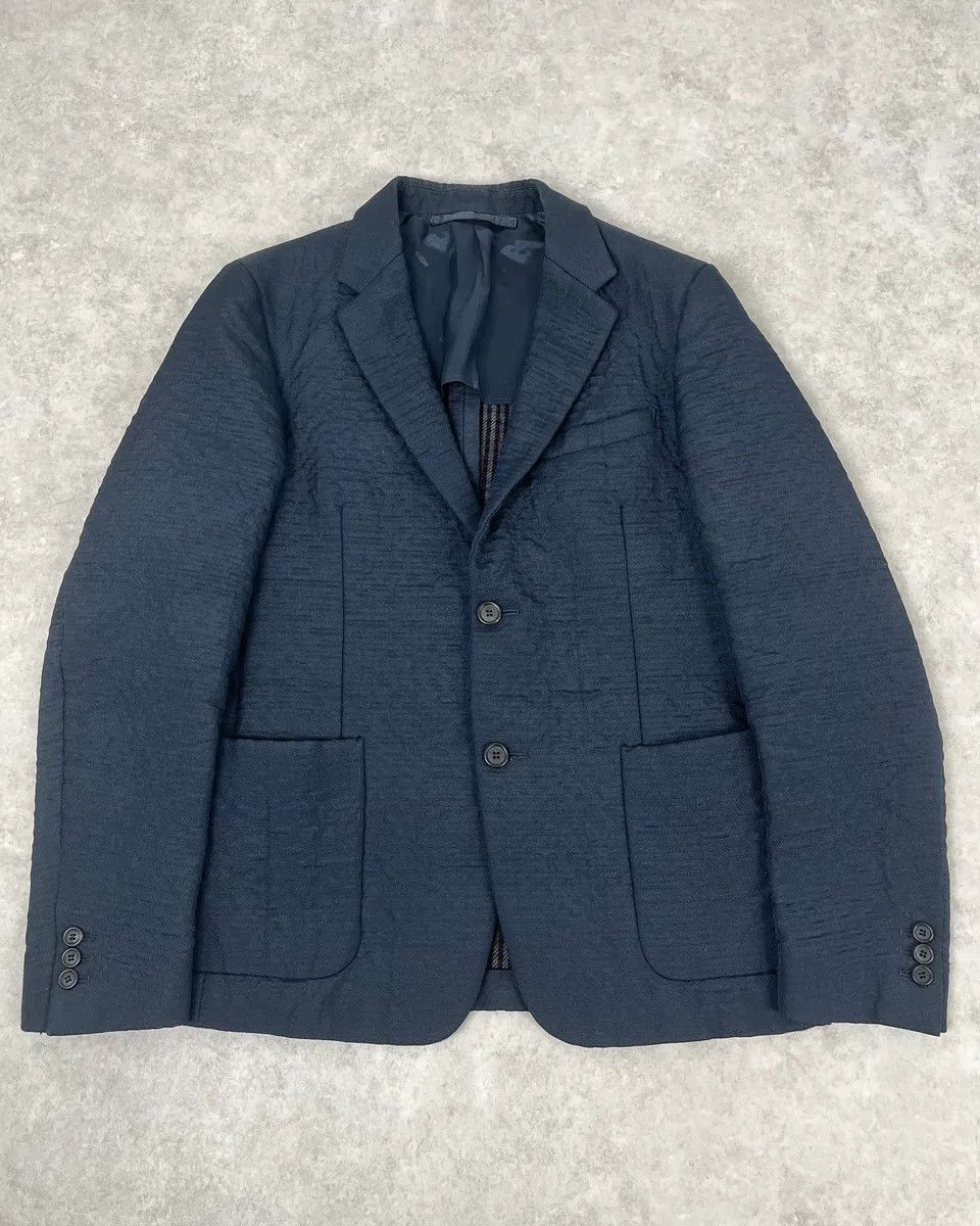 Prada 2000s Prada Navy Plissed Blazer Jacket Size 42R - 1 Thumbnail