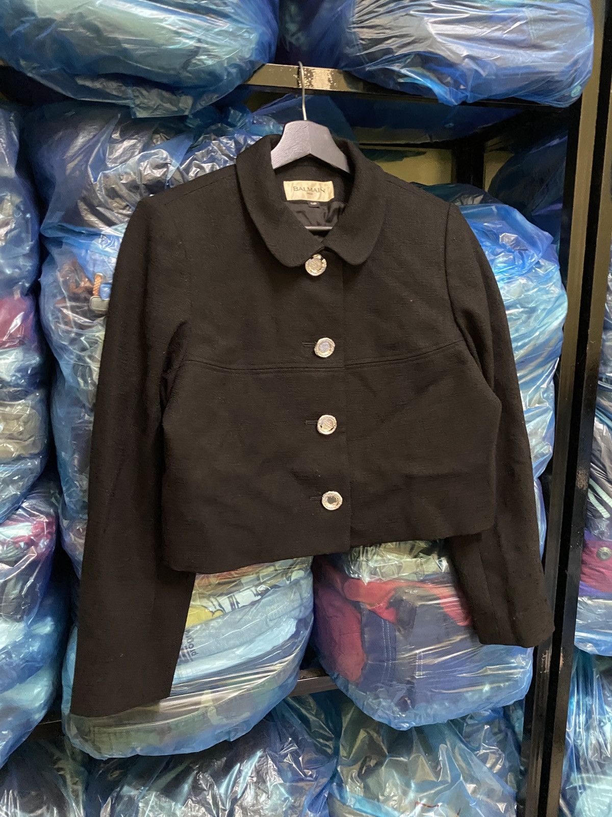 Balmain Vintage Balmain Paris Black Cropped Wool Jacket Size S / US 4 / IT 40 - 6 Thumbnail