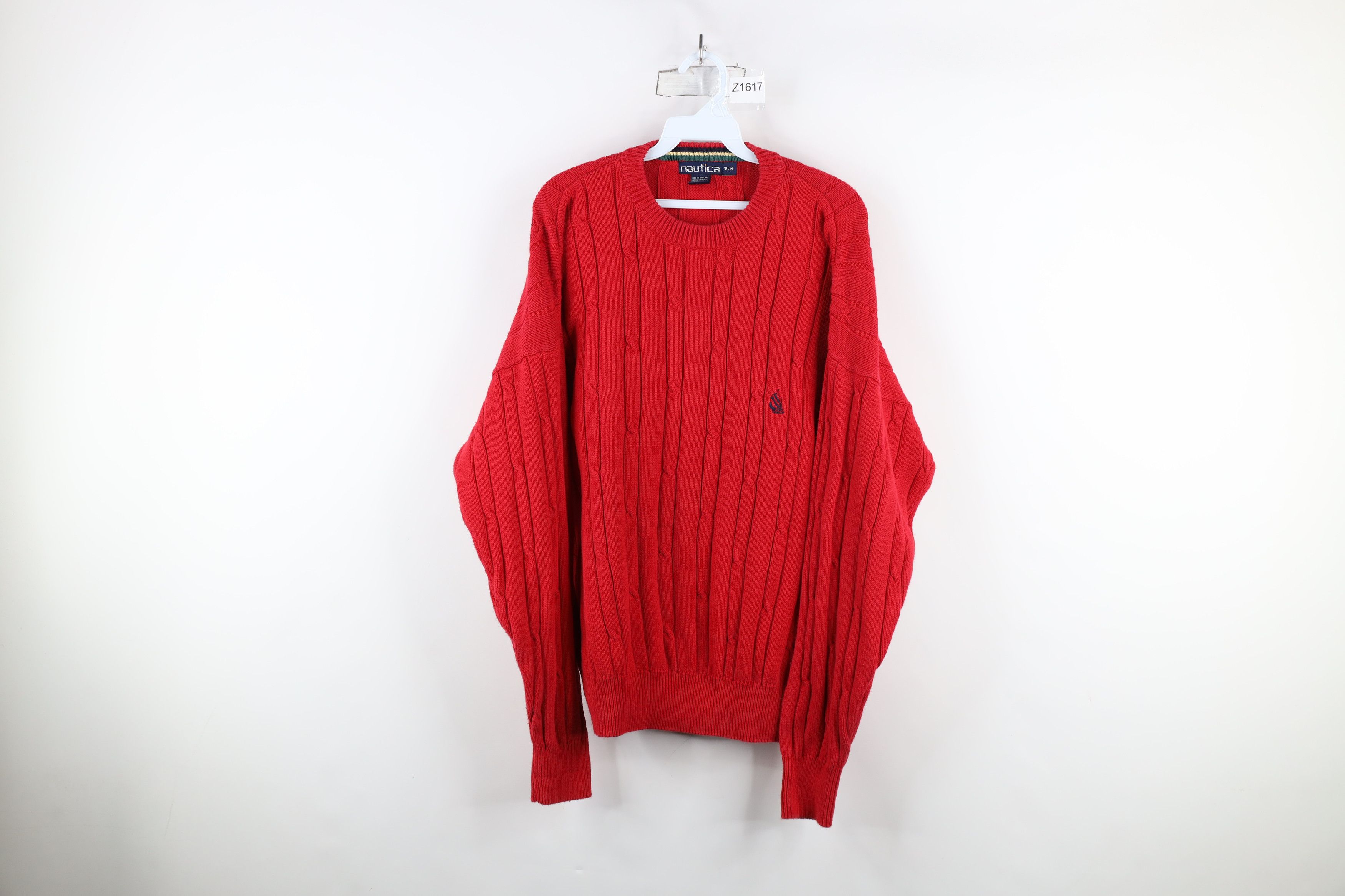 Nautica × Vintage Vintage 90s Nautica Chunky Cable Knit Crewneck Sweater Size US M / EU 48-50 / 2 - 1 Thumbnail