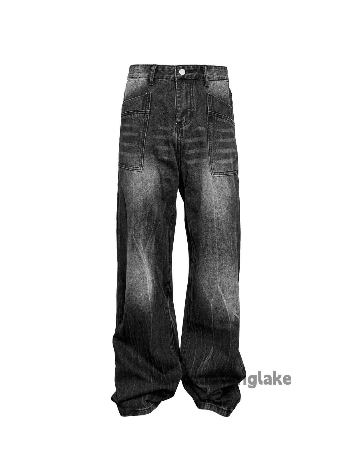Vintage Custom washed faded loose baggy skate hiphop jeans Size US 36 / EU 52 - 4 Thumbnail