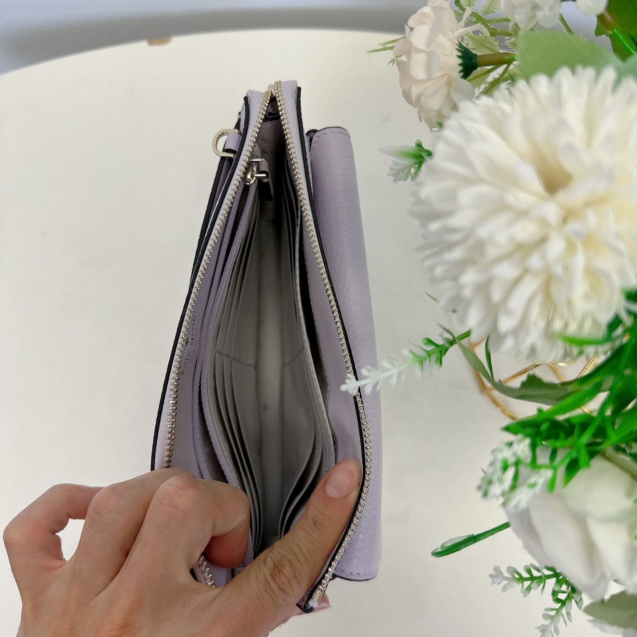 Kate Spade Kate Spade Leila Small Leather Crossbody Lilac Moon K8284 Size ONE SIZE - 7 Thumbnail