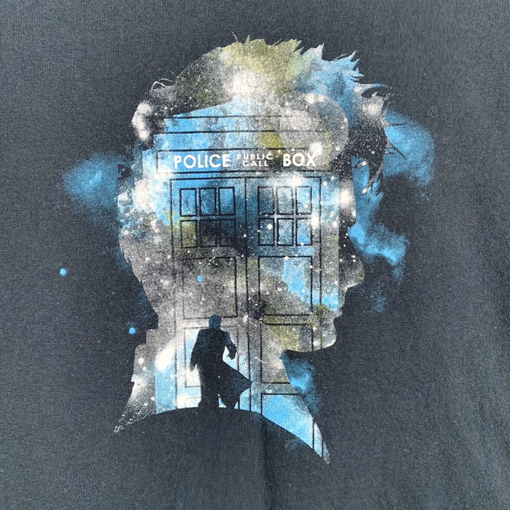 Silhouette Doctor Who Shirt Mens Medium Black Silhouette Police Box TV Show Fan T-Shirt Size US M / EU 48-50 / 2 - 2 Thumbnail