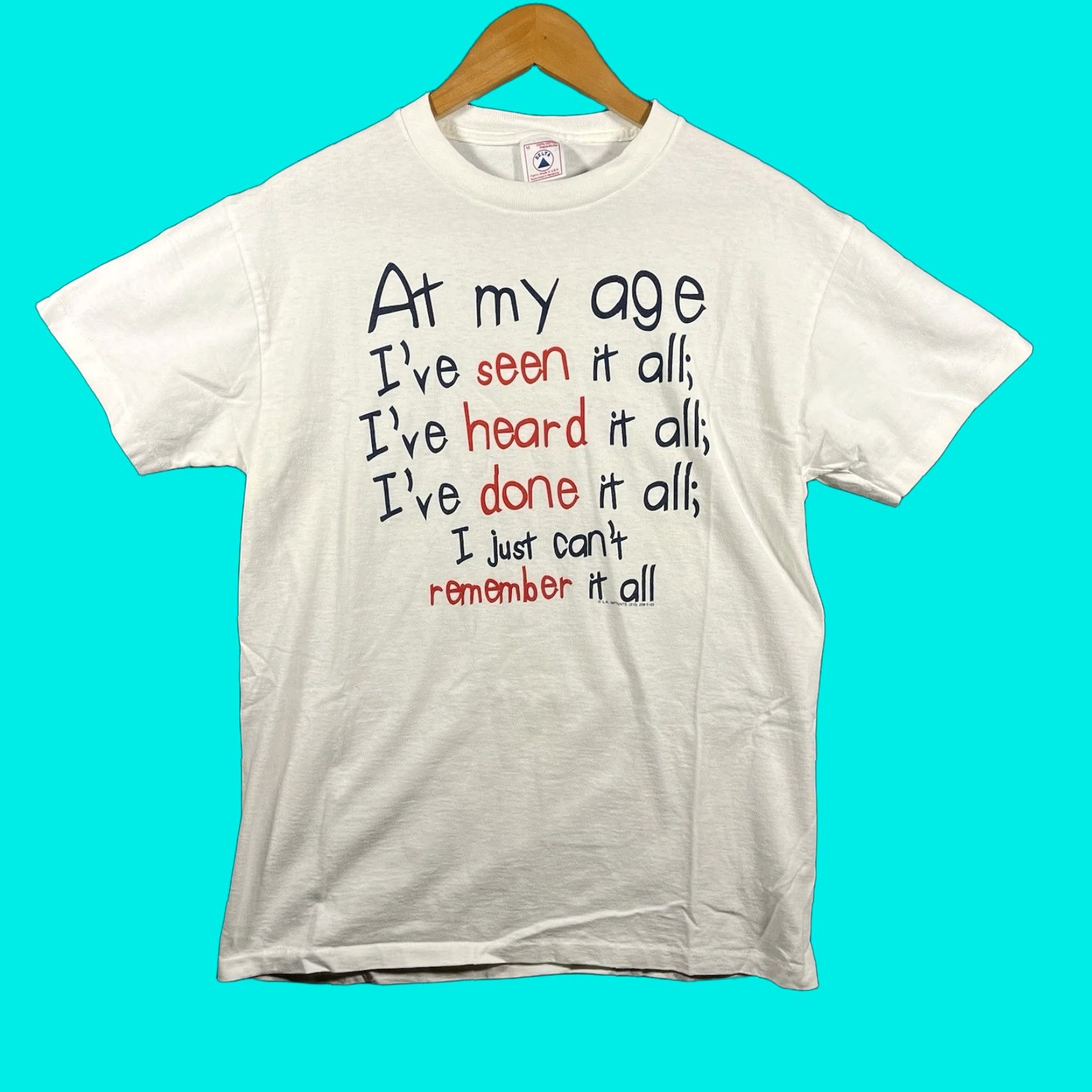 Delta VINTAGE 90s LA Imprints Saying Comedy Funny T-Shirt Delta Men M White Short Sleeve Regular Size Medium Parody Size US M / EU 48-50 / 2 - 1 Thumbnail