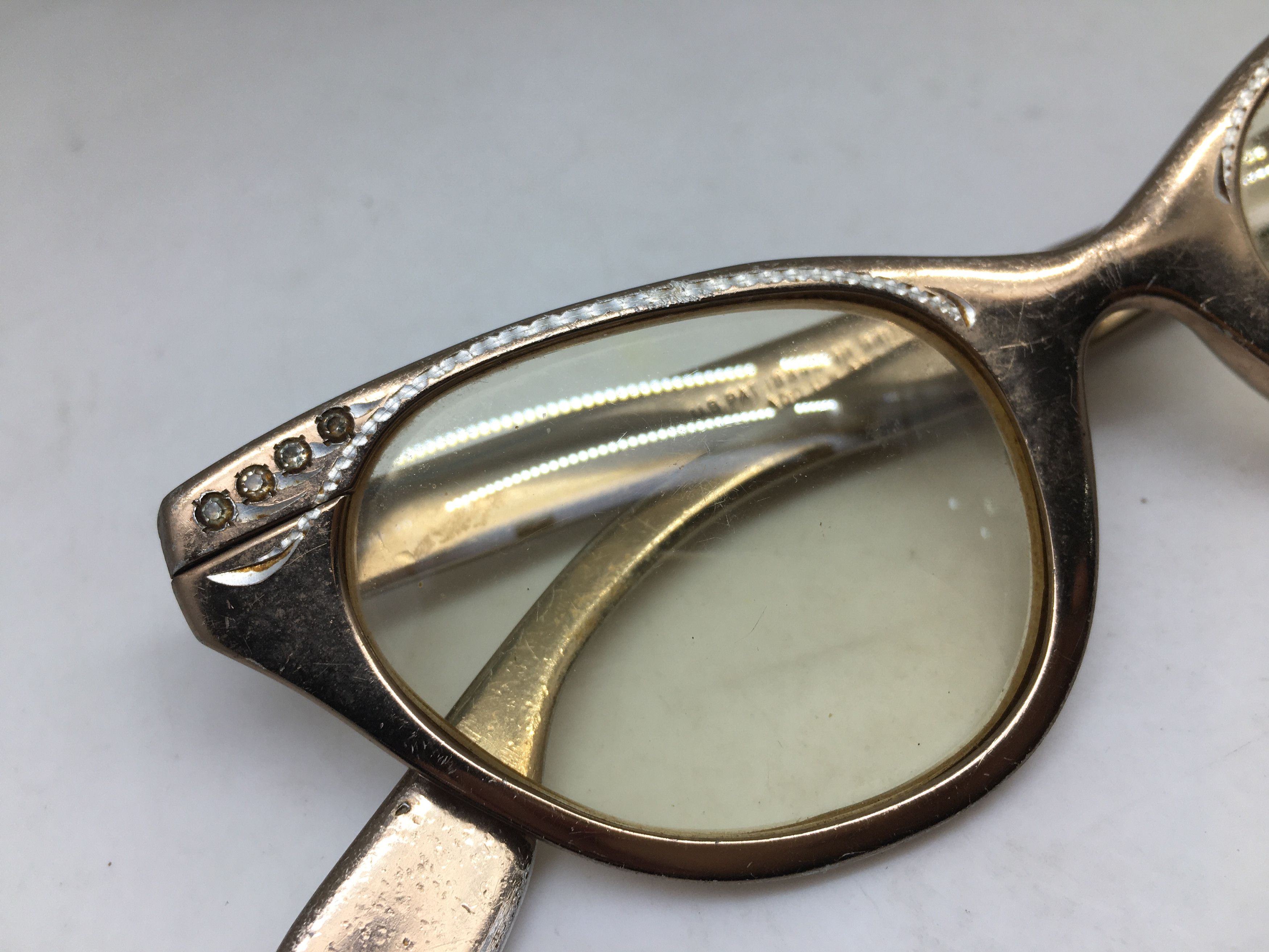 Vintage Vintage 50s TURA Woman Aluminum Brown Cateye Eyeglasses Size ONE SIZE - 12 Thumbnail