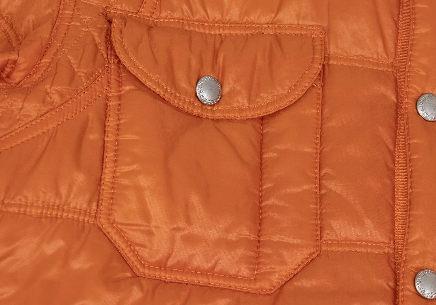 Junya Watanabe Quilted Hybrid Shirt Jacket in Orange, Size XS Size US XS / EU 42 / 0 - 6 Thumbnail