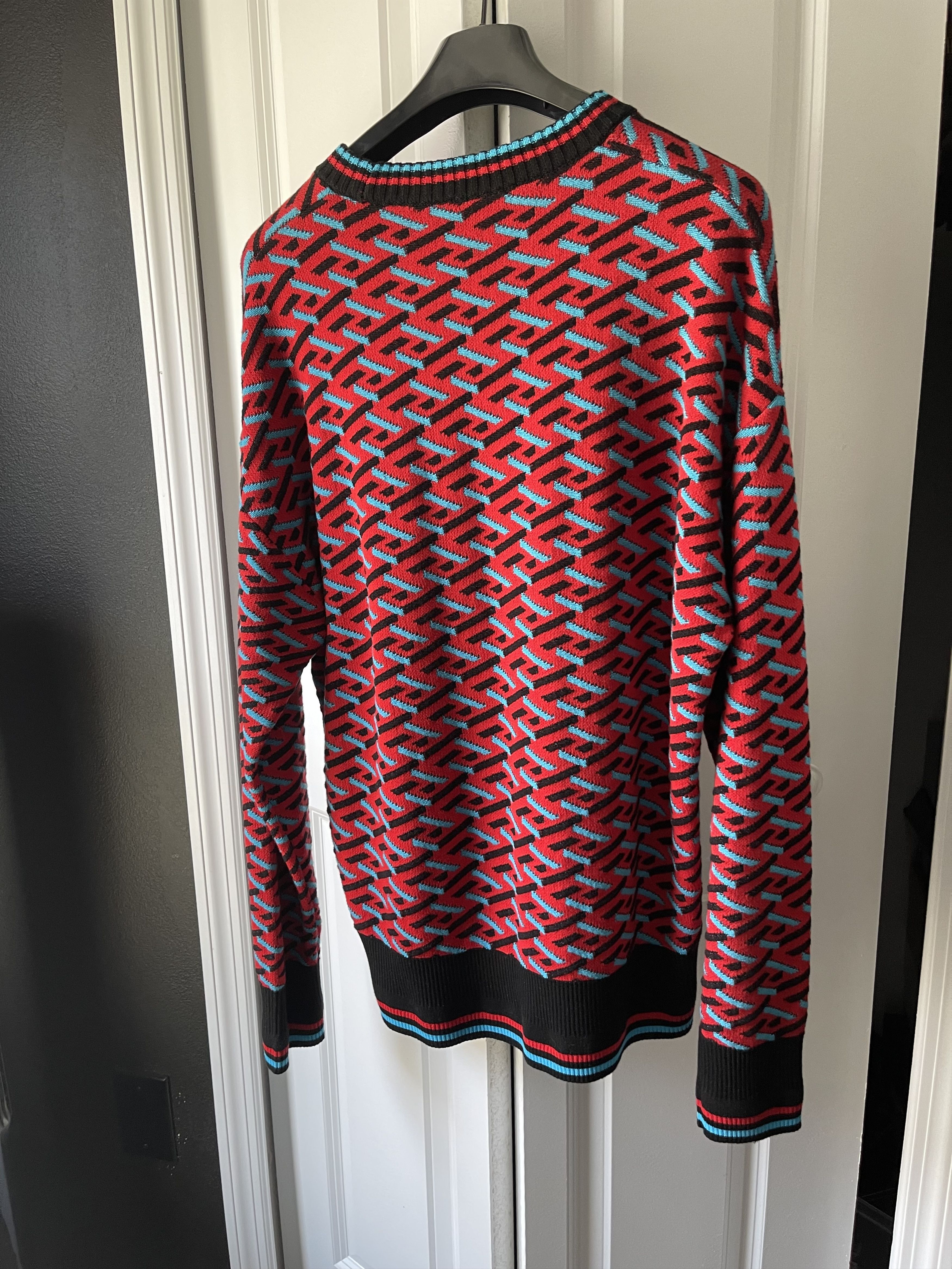 Versace VERSACE La Greca Monogram Knit Sweater - Free Shipping Size US L / EU 52-54 / 3 - 3 Thumbnail