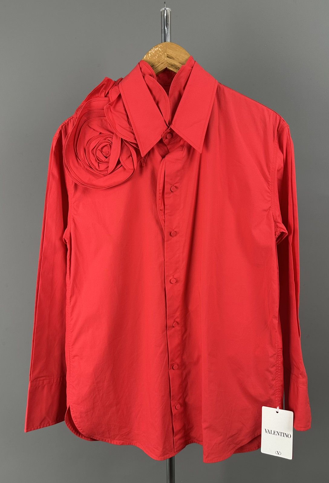 Valentino Valentino - Floral Appliqué- Poplin Cotton Oversized shirt Size XS / US 0-2 / IT 36-38 - 2 Thumbnail