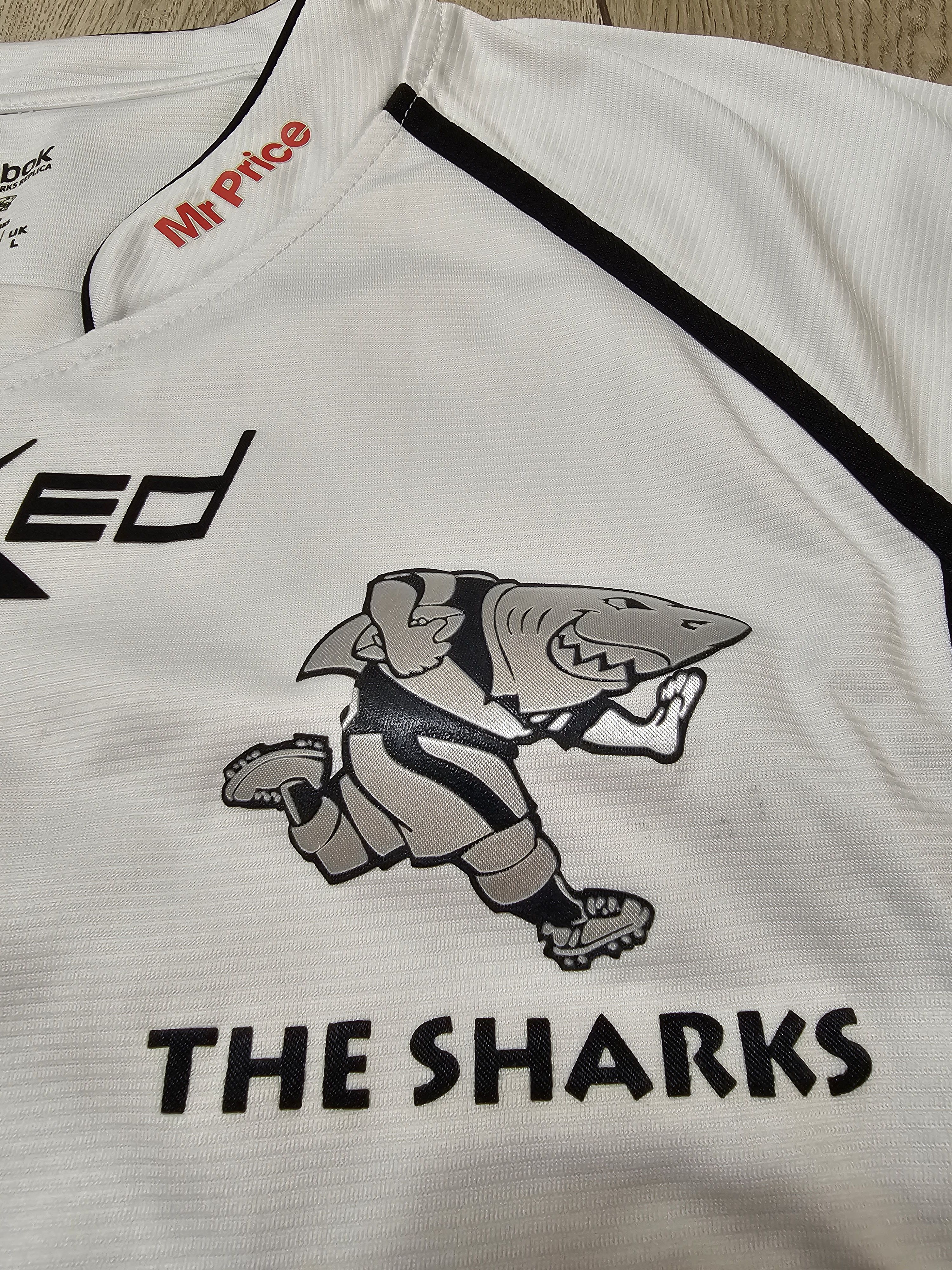 Reebok THE SHARKS RUGBY JERSEY 2013 SOUTH AFRICA RUGBY SHIRT Size US L / EU 52-54 / 3 - 4 Thumbnail