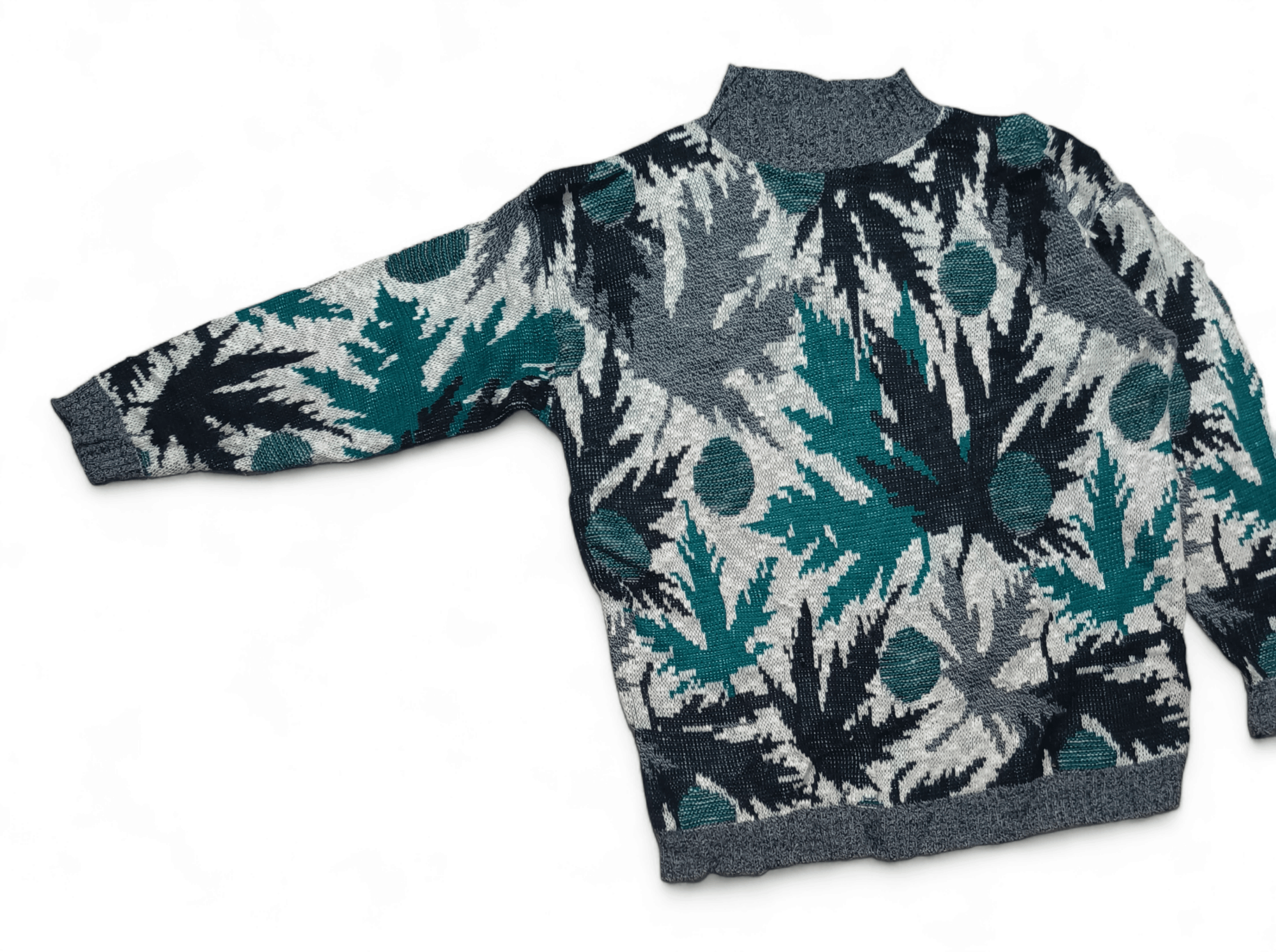 Other Vintage 80s JOLLEY STWEN Abstract Motifs Knit Sweater Size L / US 10 / IT 46 - 3 Thumbnail
