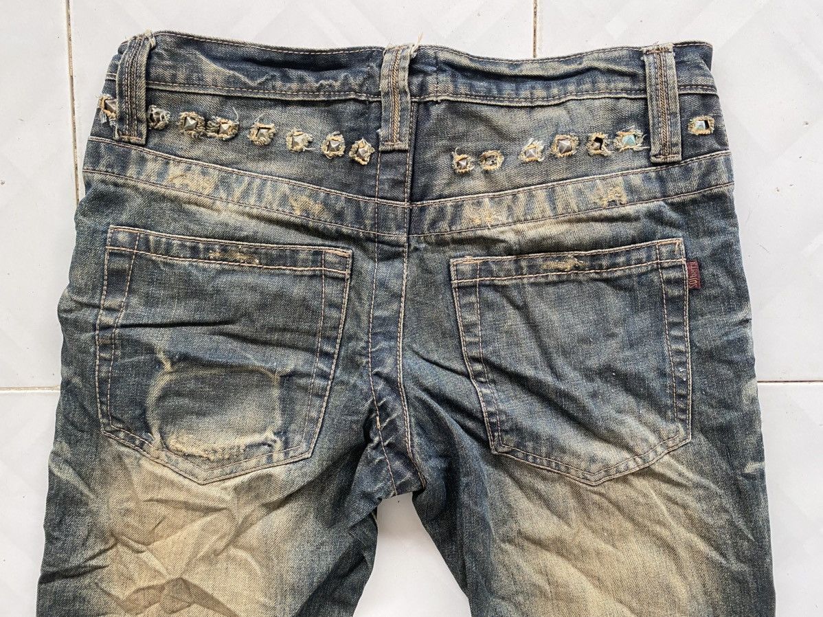 Japanese Brand Solberry Studded Muddy Distressed Jeans Size US 31 - 6 Thumbnail
