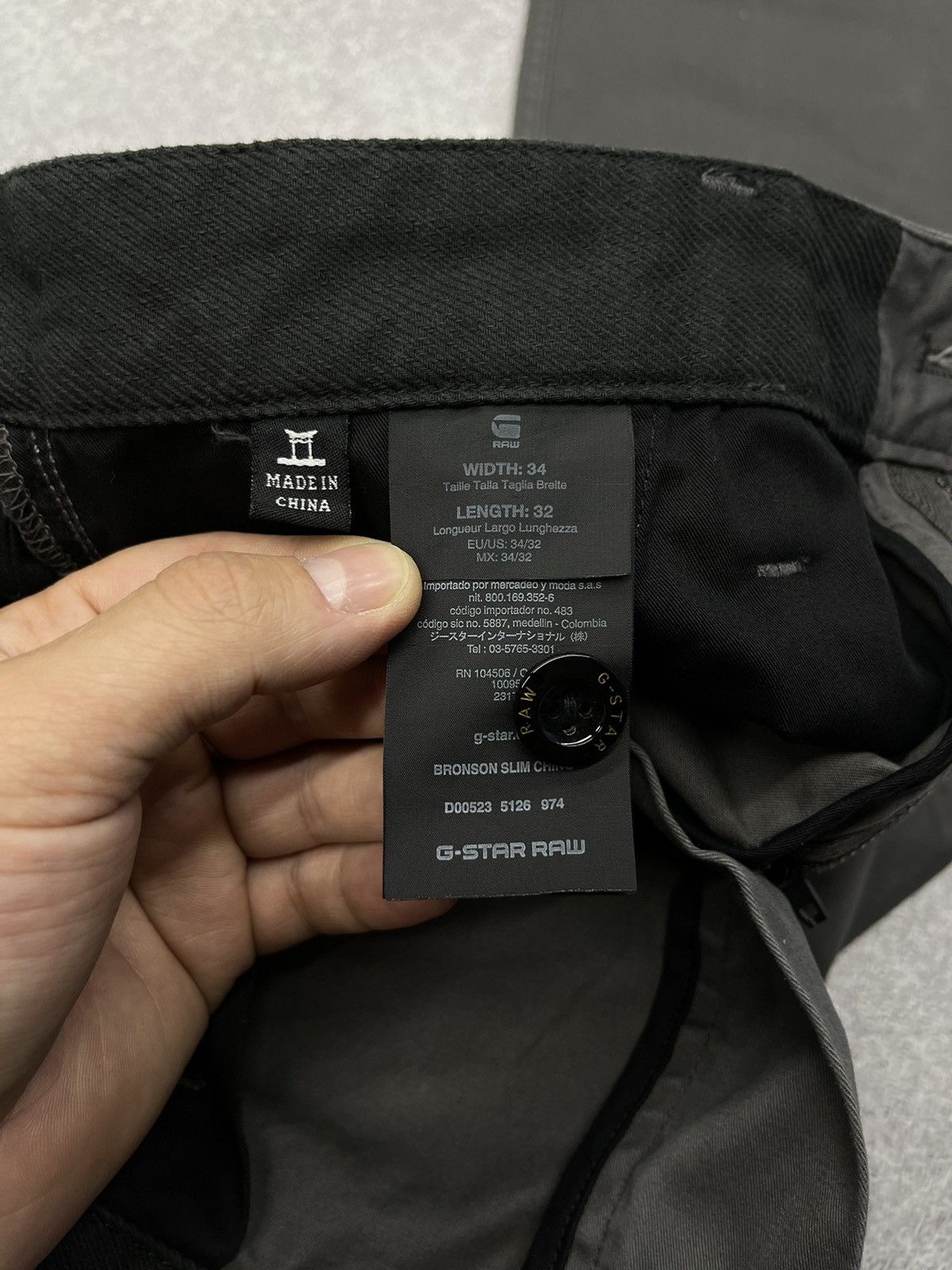 G-Star Mens G Star Raw Bronson Slim Chino Pants Grey Y2K Size M Size US 32 / EU 48 - 14 Thumbnail