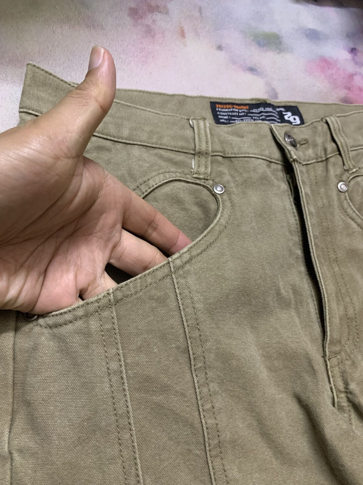 291295=Homme Flare Canvas Cyberpunk Gimmick Pants Size US 30 / EU 46 - 5 Thumbnail